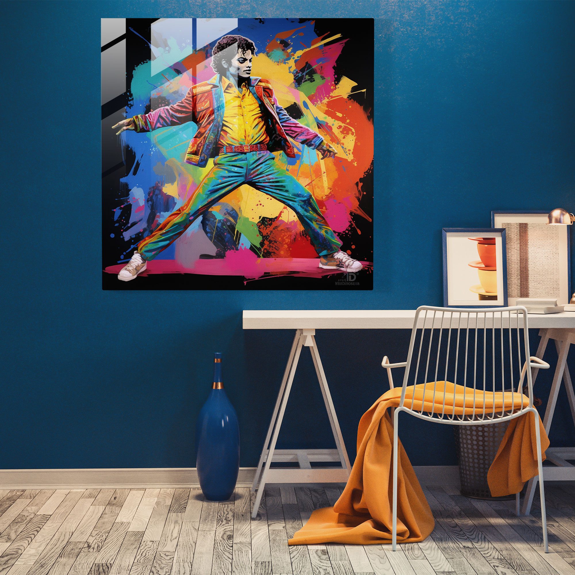 Michael Jackson Glasbild Collage - Pop Art Leinwandbild