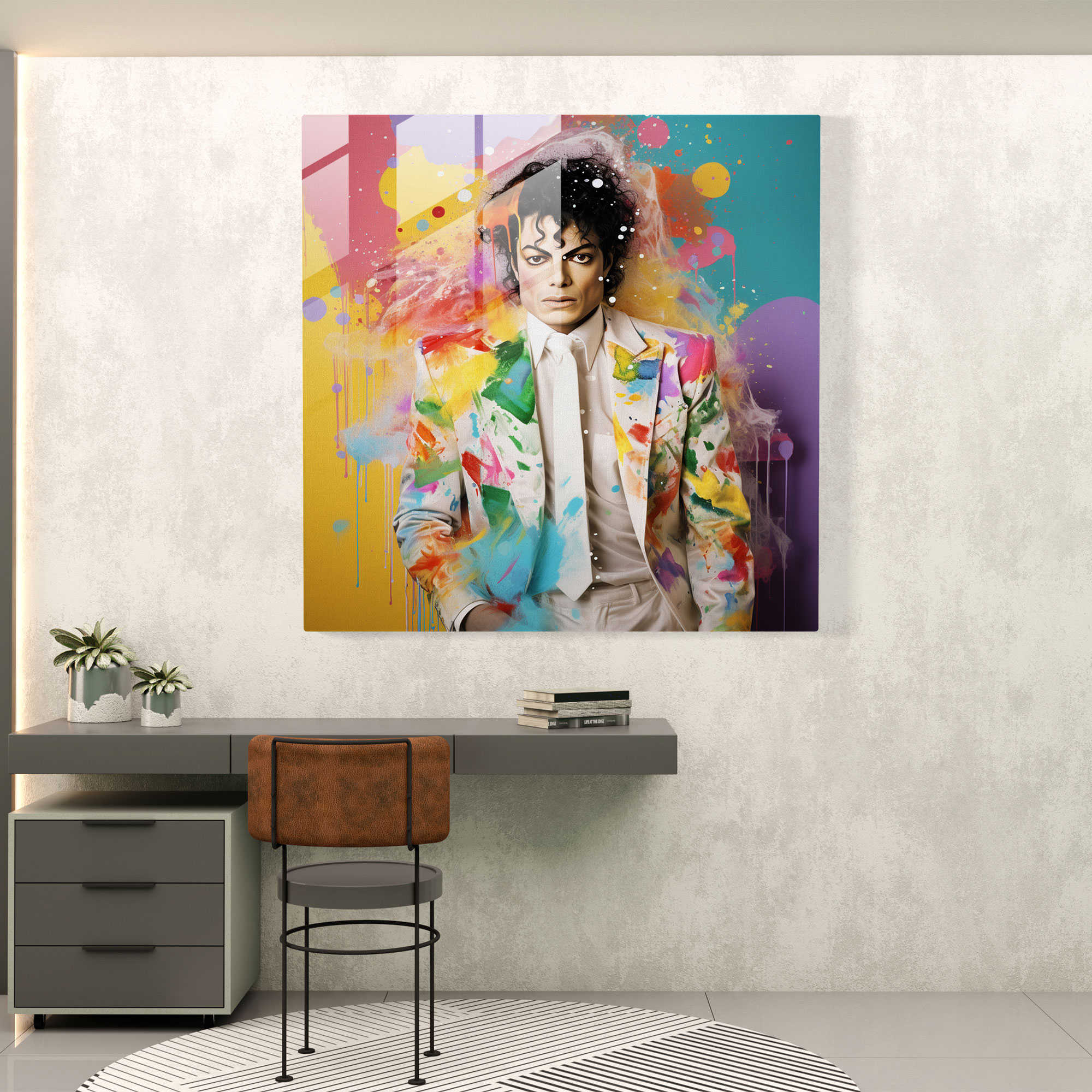 Modern Twist Michael Jackson Glass Print - Micheal Jackson, Wall Decoration, Glass Print, Modern Art