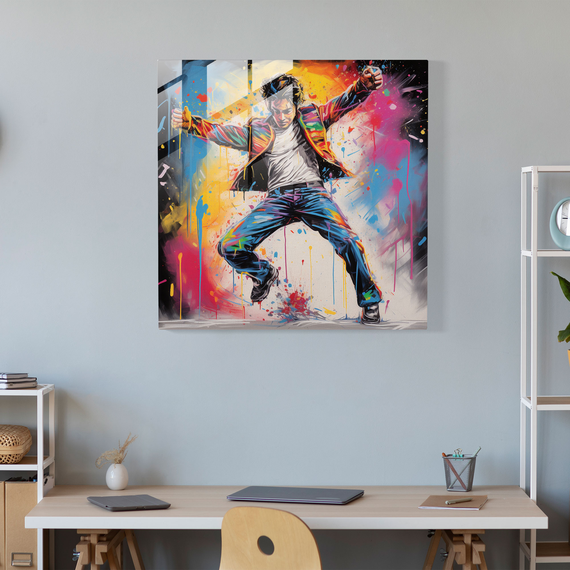 Glasbild Michael Jackson - Wanddekoration Glas Kunst Wohnkultur