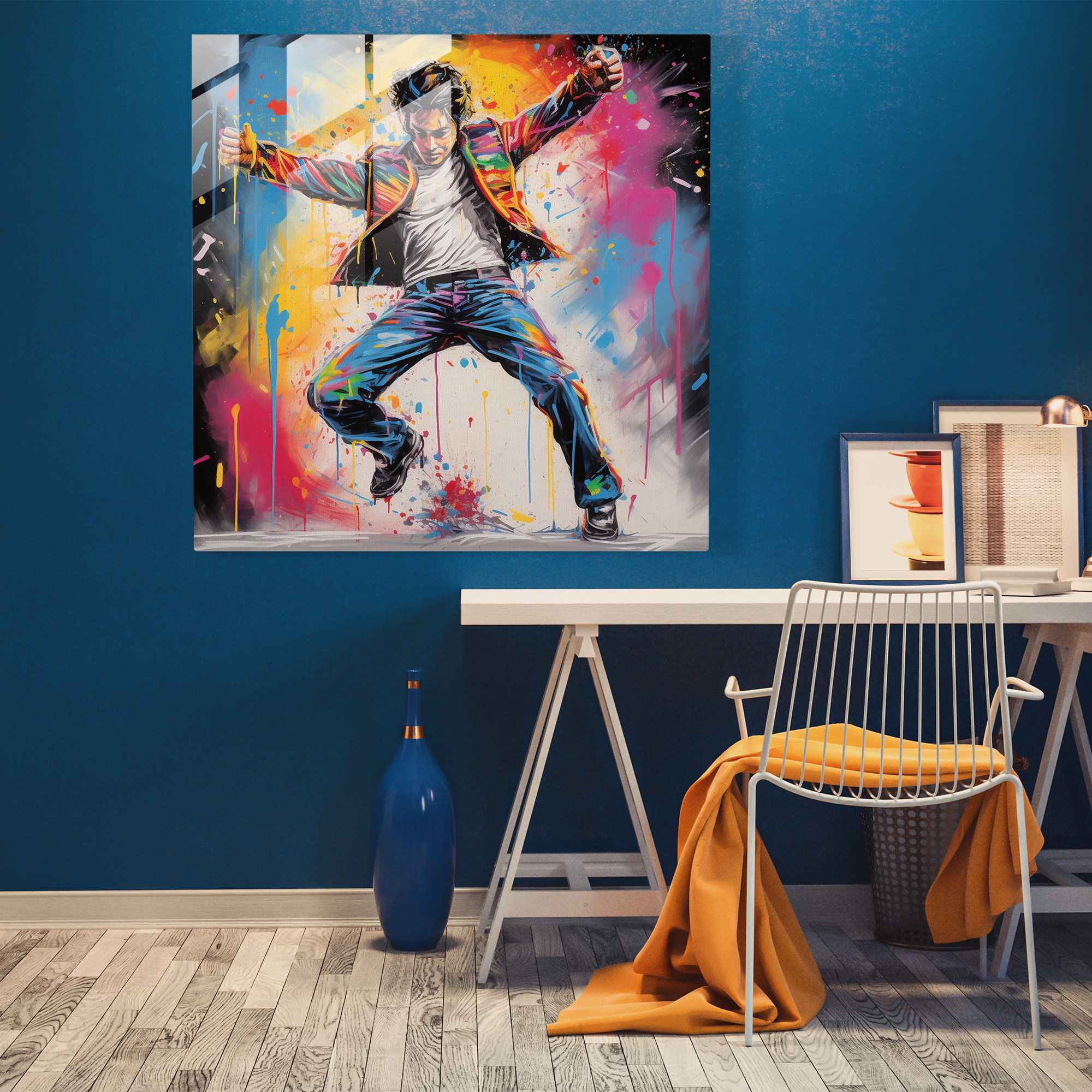 Glasbild Michael Jackson - Wanddekoration Glas Kunst Wohnkultur