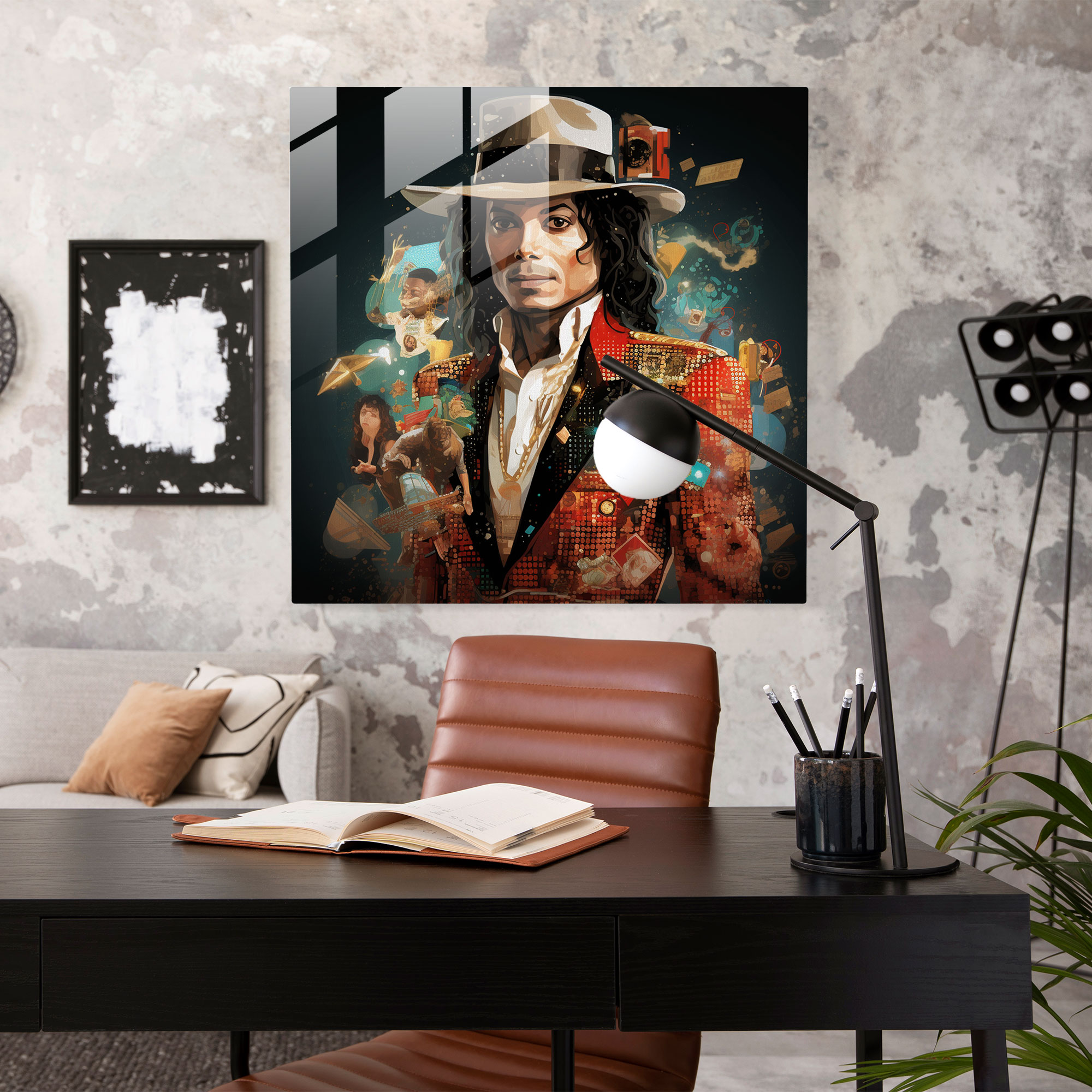 Micheal Jackson Legacy Glass Print - Micheal Jackson, Collage, Glass Wall Art, Modern Art