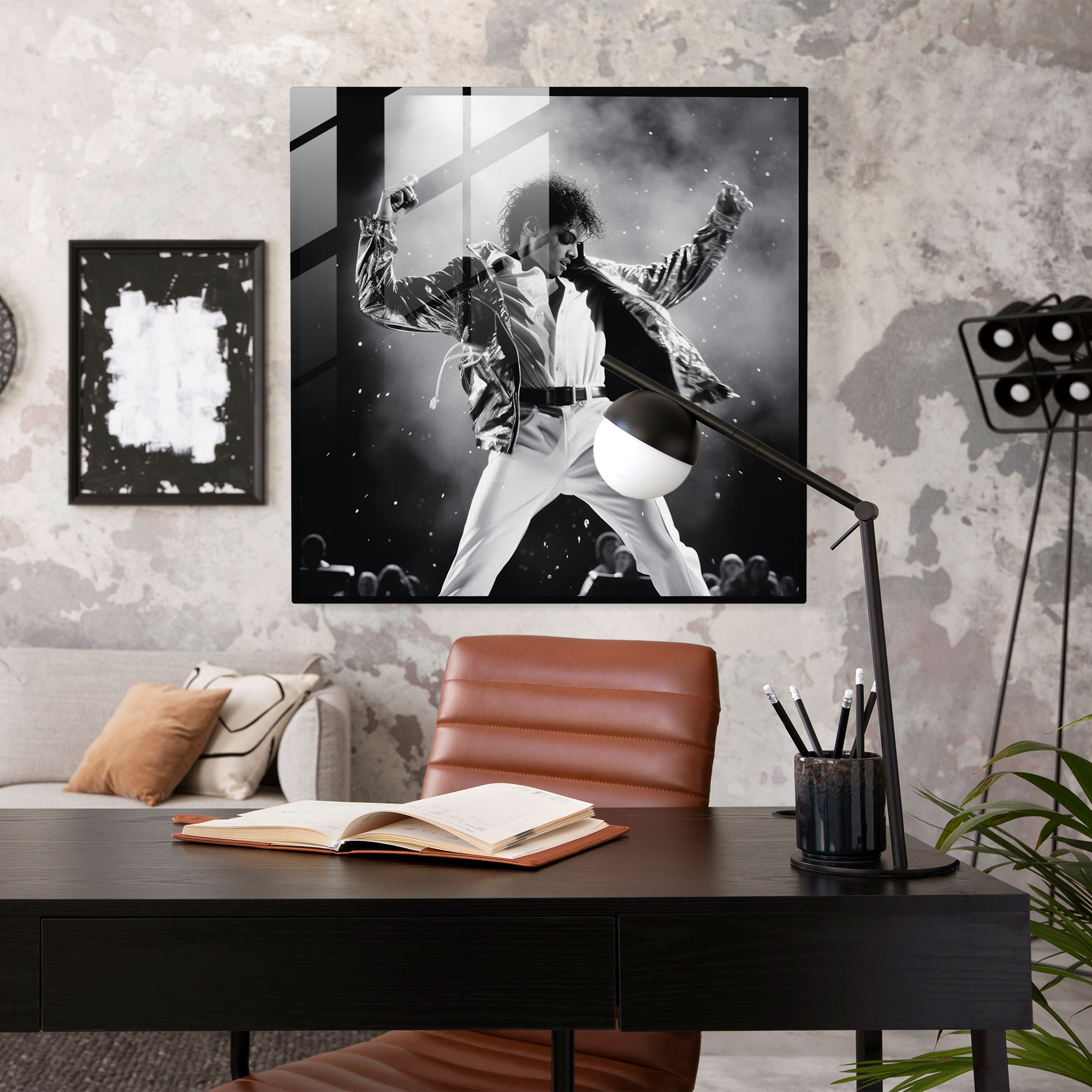 Micheal Jackson Live Performance Glasbild - Wanddekoration Glas Kunst