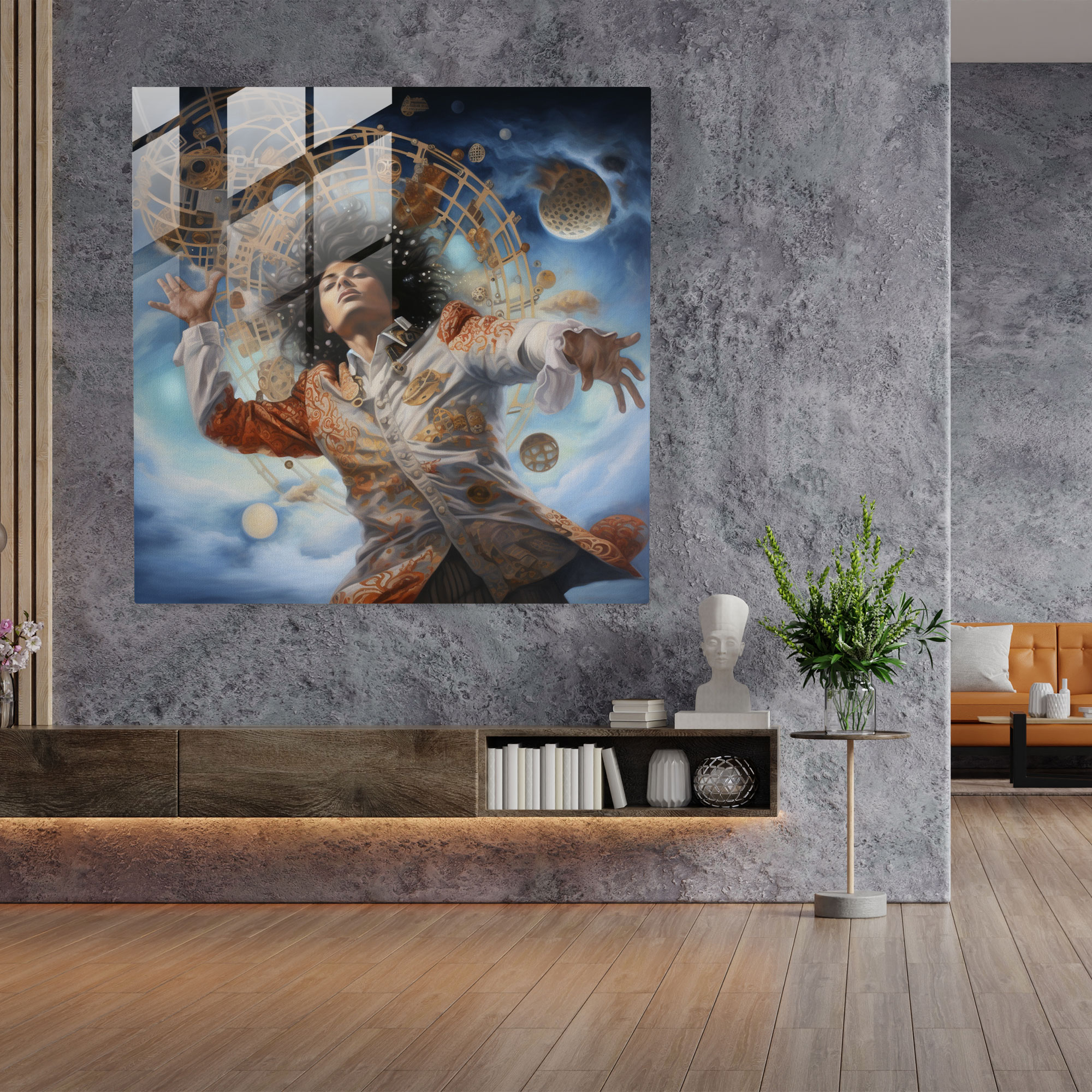 Micheal Jackson Glasbild Surreal - Modern Art Leinwandbild Schwebend
