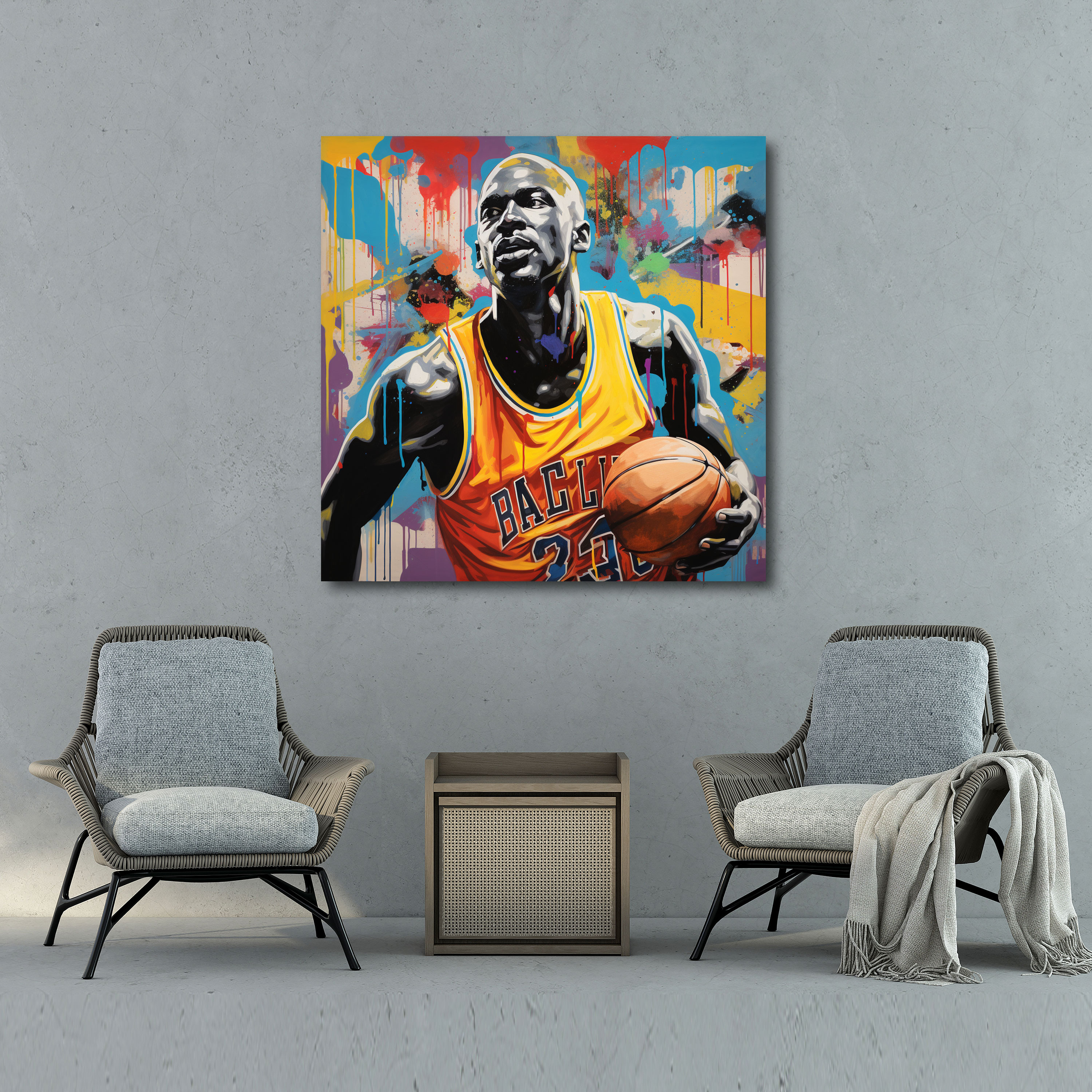 Michael Jordan Wall Art - Micheal Jordan, Canvas Print, Home Decoration, Iconic Image