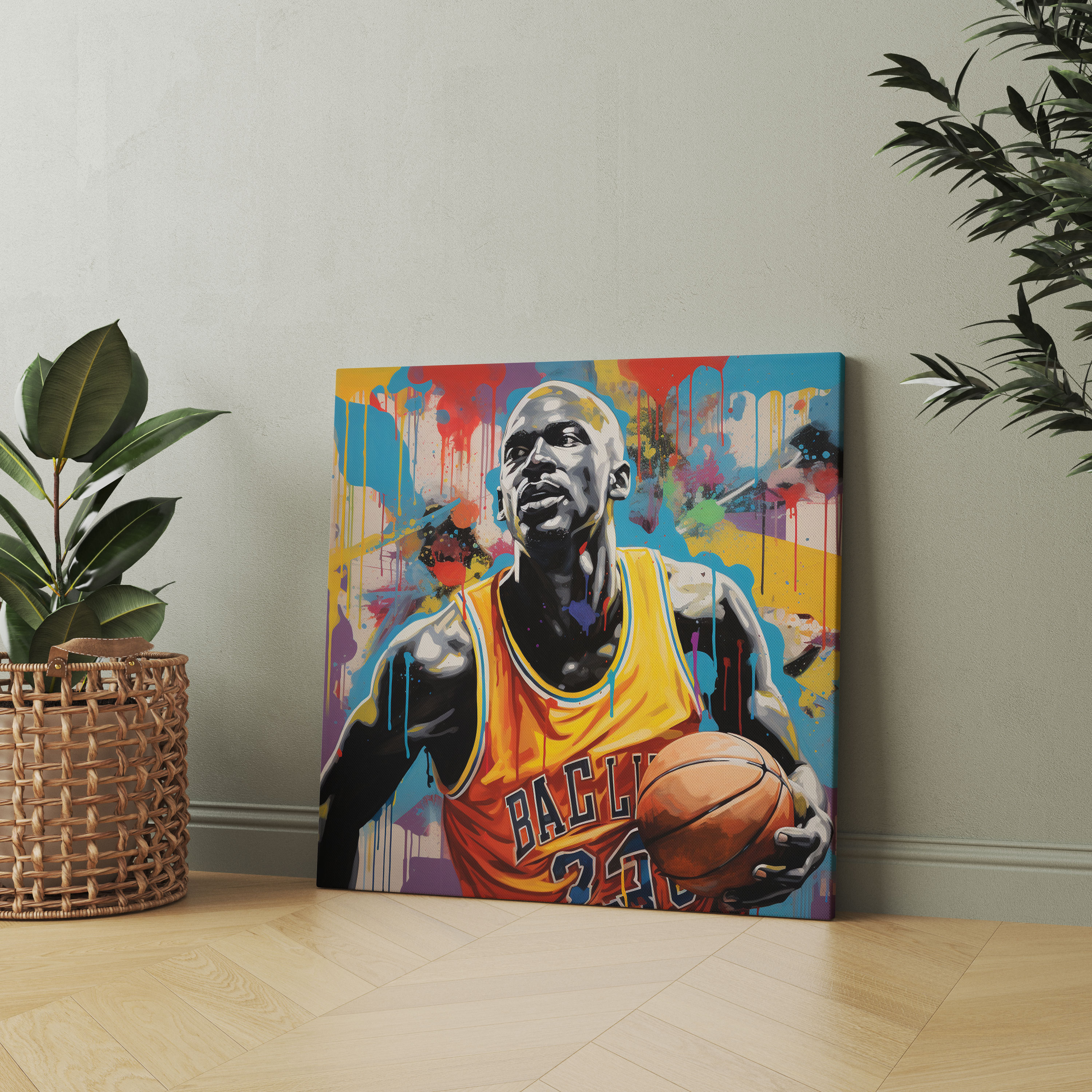 Michael Jordan Wall Art - Micheal Jordan, Canvas Print, Home Decoration, Iconic Image