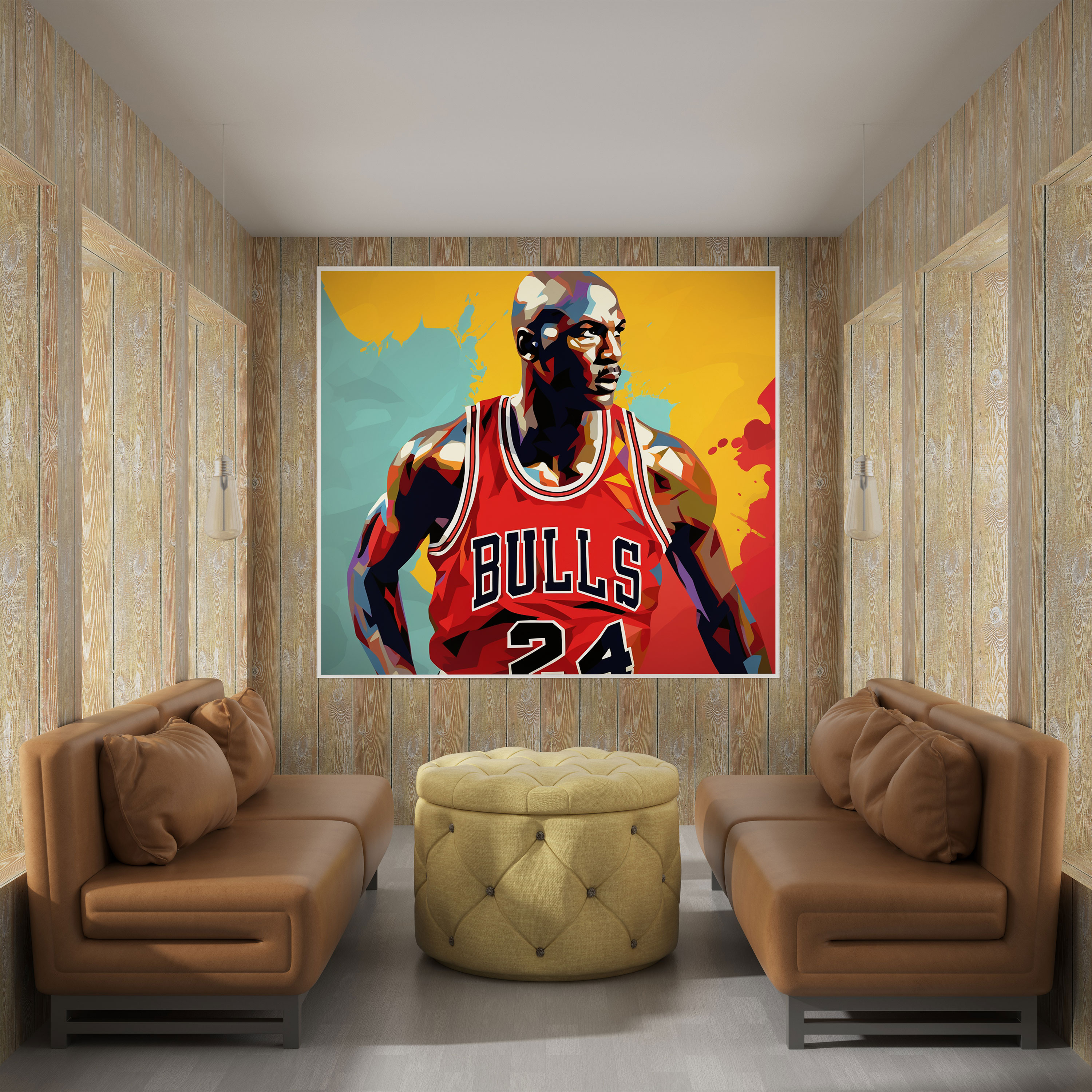 Michael Jordan Wall Art - Micheal Jordan, Bold Colors, Iconic Bulls Jersey, Wall Decoration