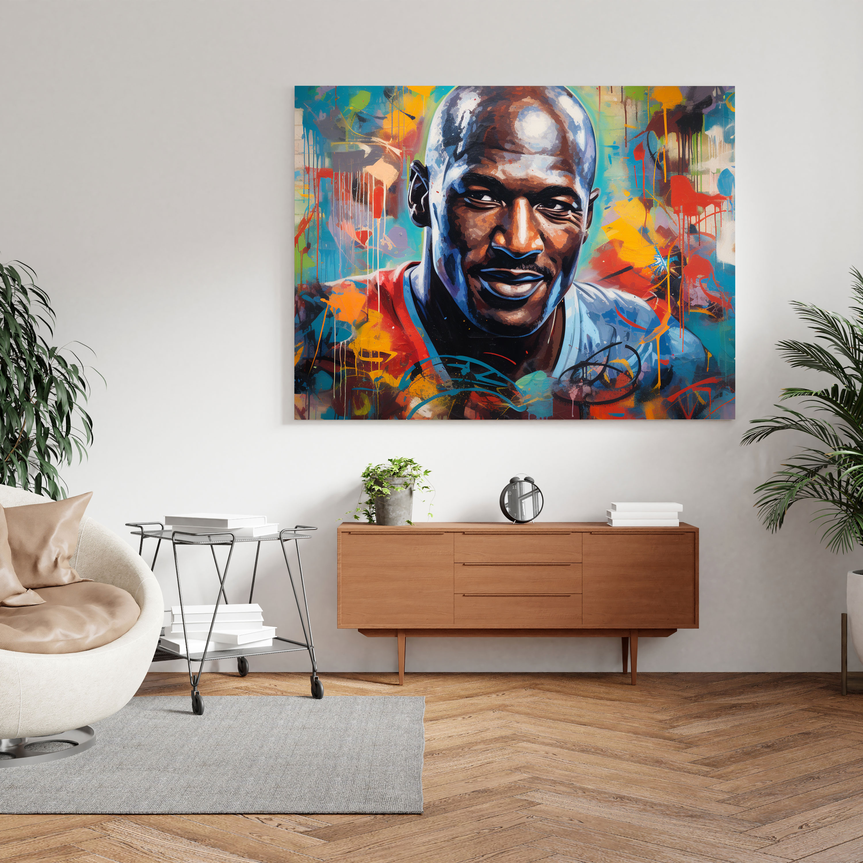 Michael Jordan Wall Decoration - Micheal Jordan, Graffiti-Inspired Artwork, Michael Jordan, Home Decoration