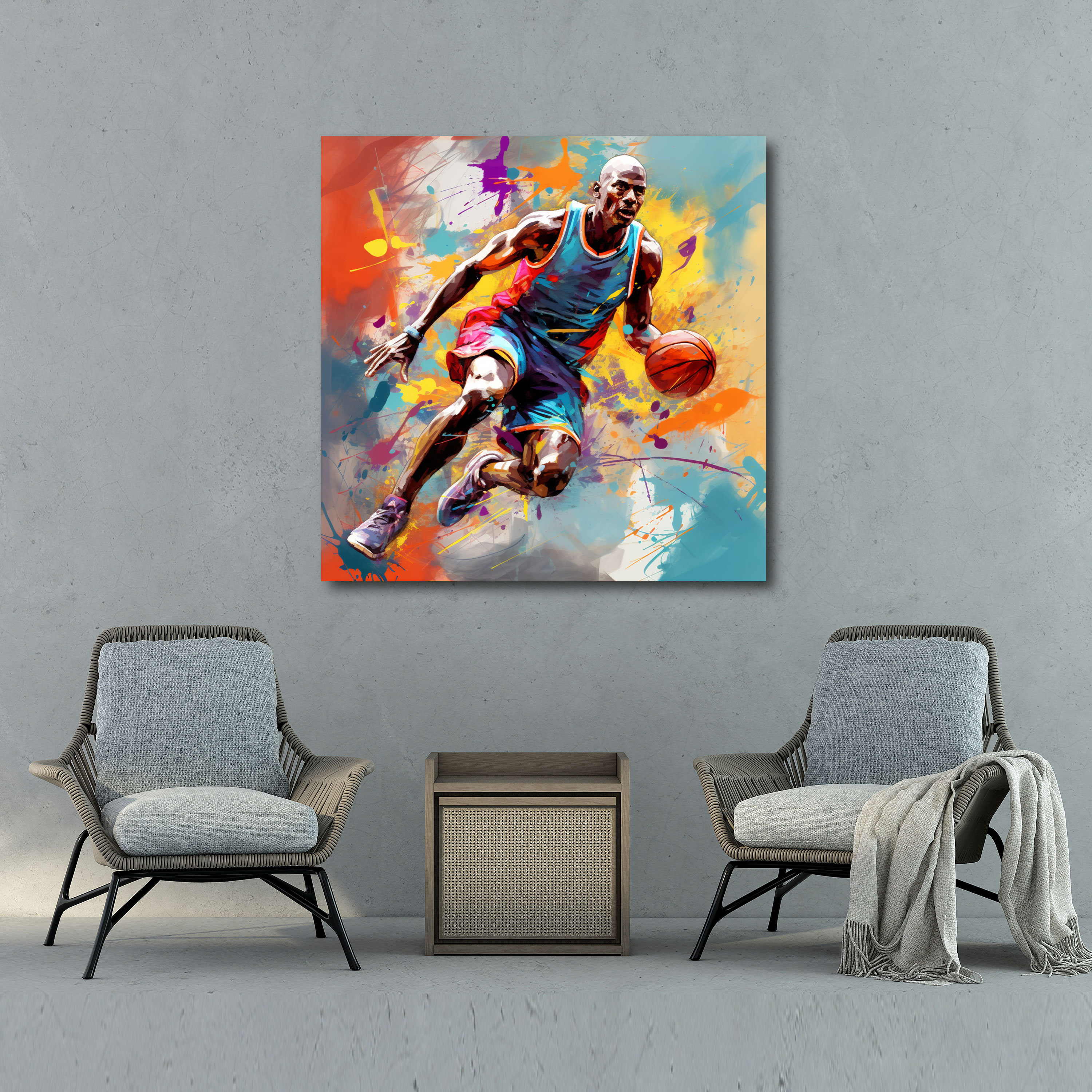 Michael Jordan Wall Art - Micheal Jordan, Energetic Brushstrokes, Basketball Career, Bold Colors