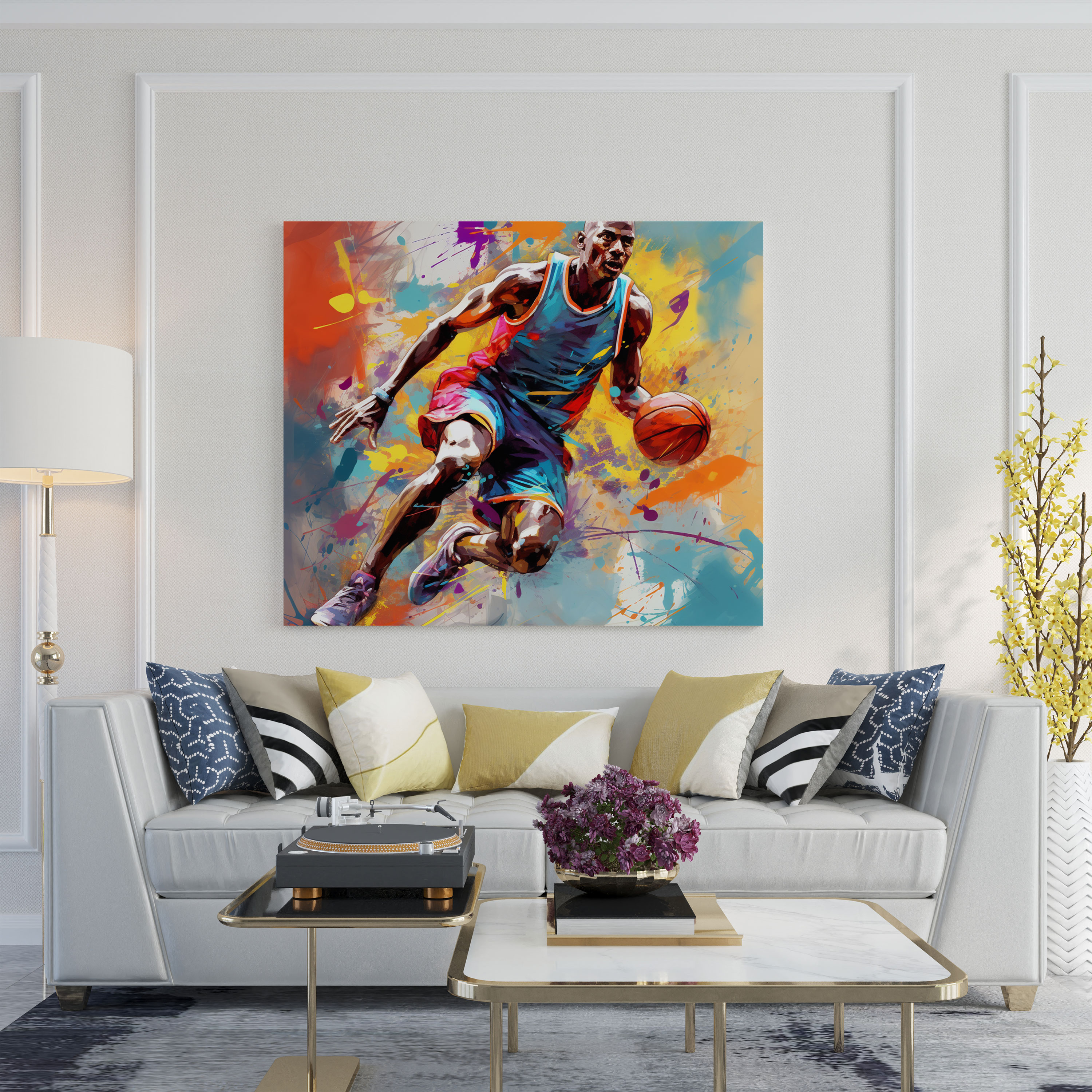 Michael Jordan Wall Art - Micheal Jordan, Energetic Brushstrokes, Basketball Career, Bold Colors