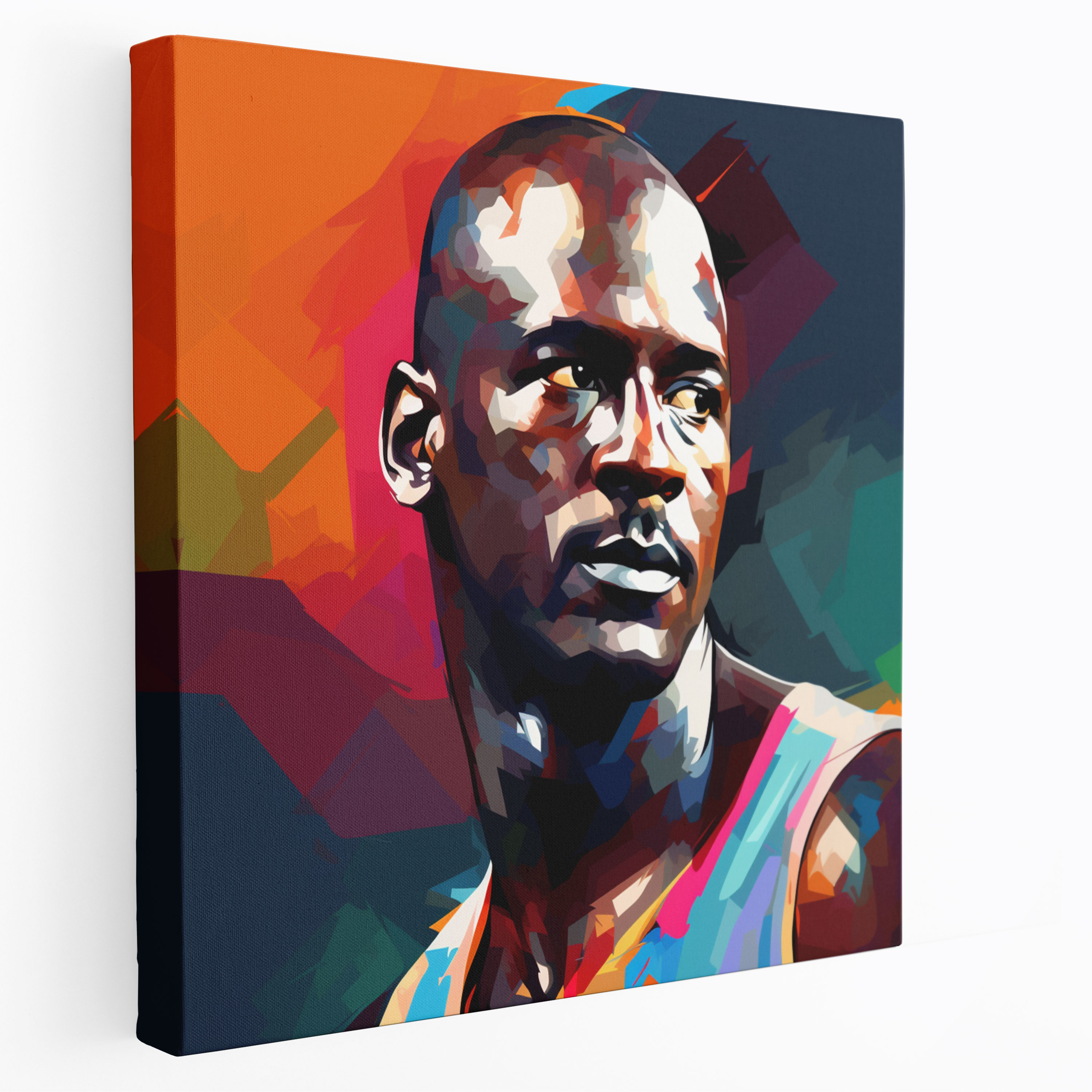 Michael Jordan Canvas Print - Micheal Jordan, Modern Digital Illustration, Wall Decoration, Stylized Portrait