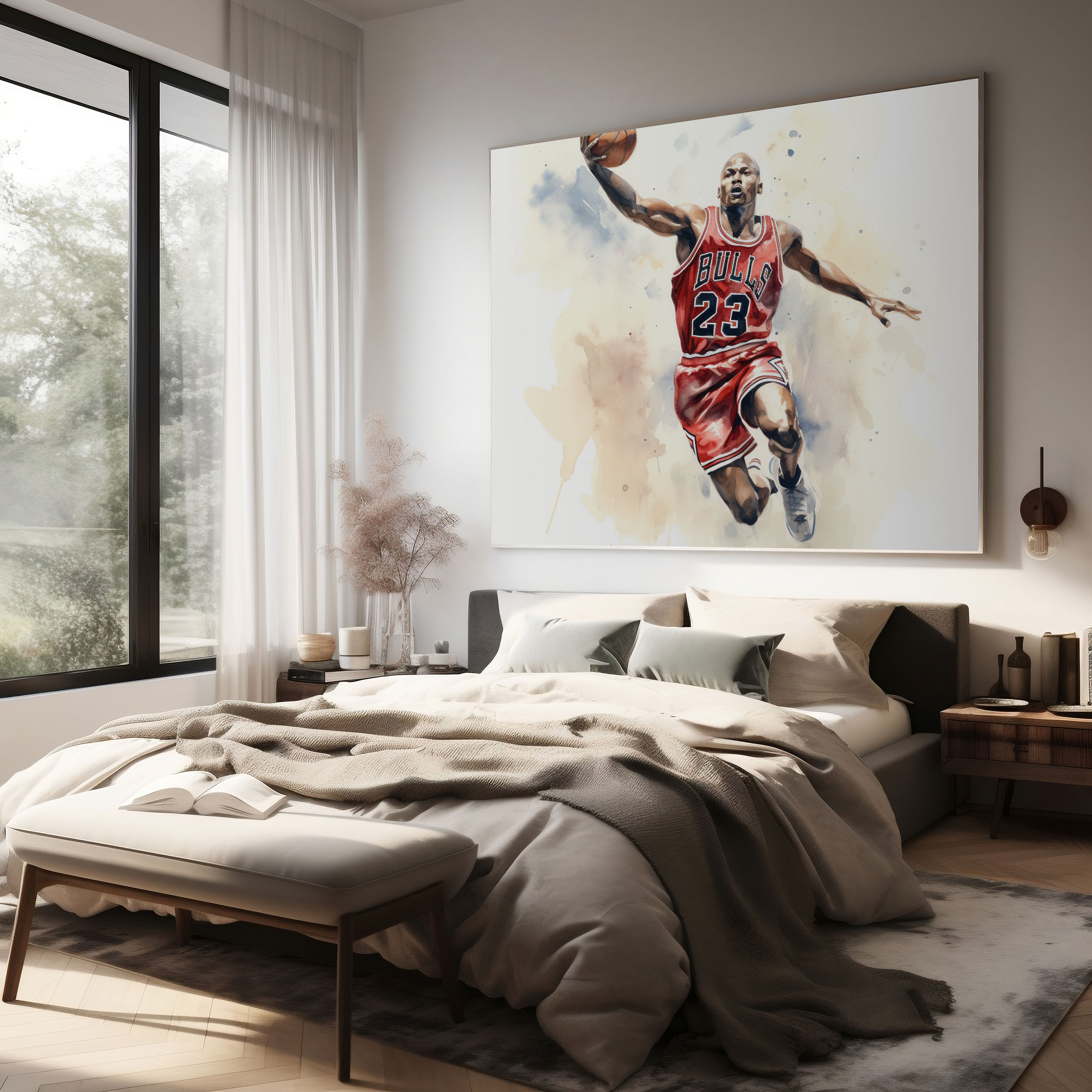 Michael Jordan Canvas Print - Micheal Jordan, Wall Decoration, Michael Jordan, Dreamy Colors