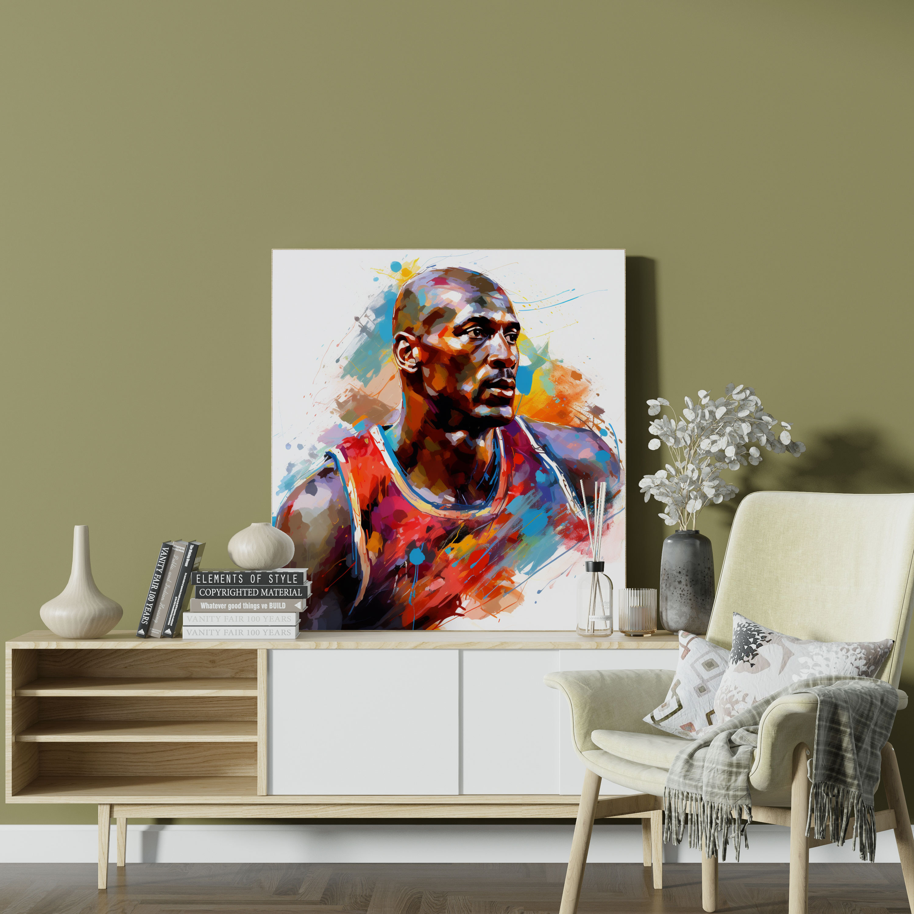 Michael Jordan Canvas Print - Legendary Abstract - Micheal Jordan, Canvas Wall Art, Legendary, Wall Decoration