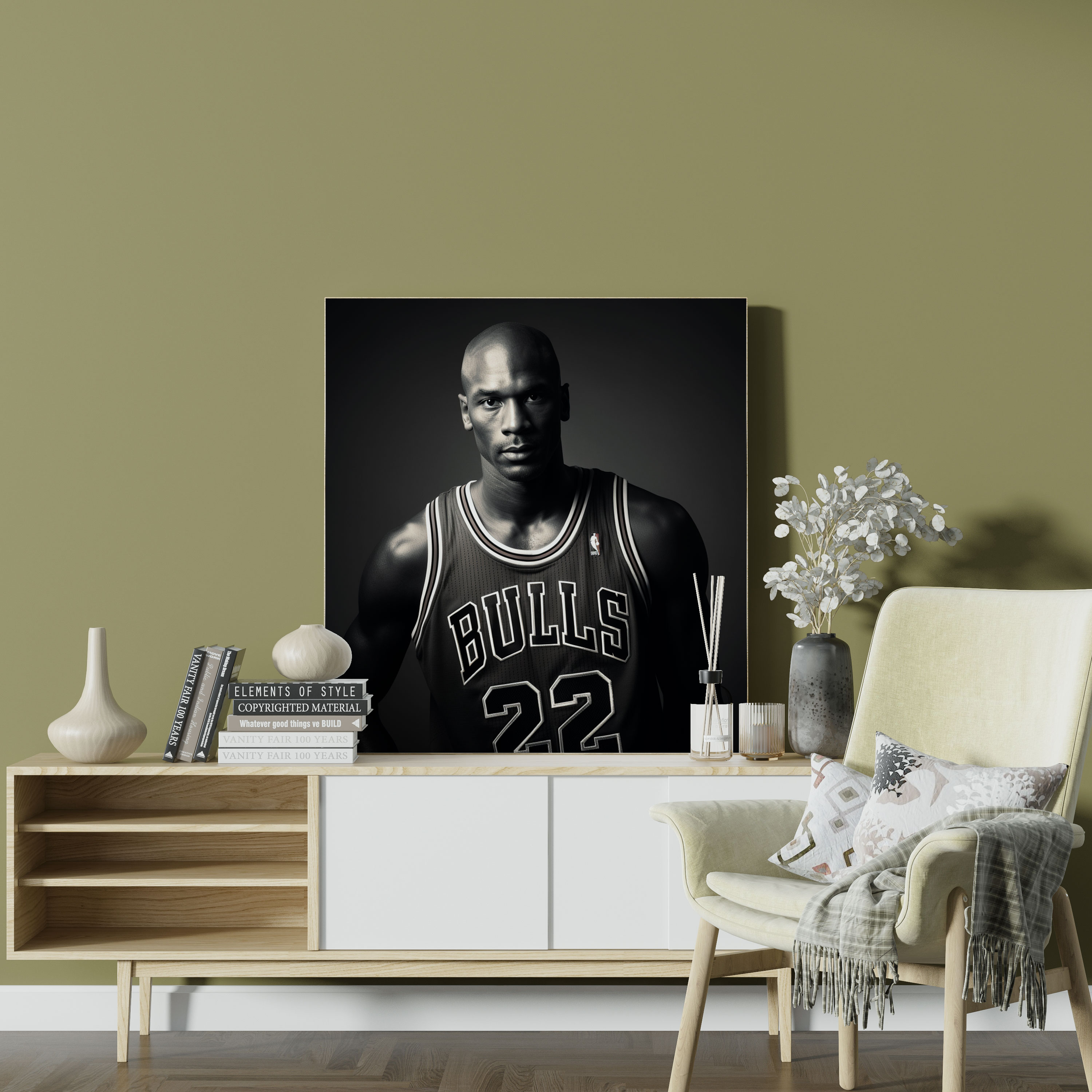 Michael Jordan Wall Decoration - Micheal Jordan, Black And White, Canvas Print, Home Decoration