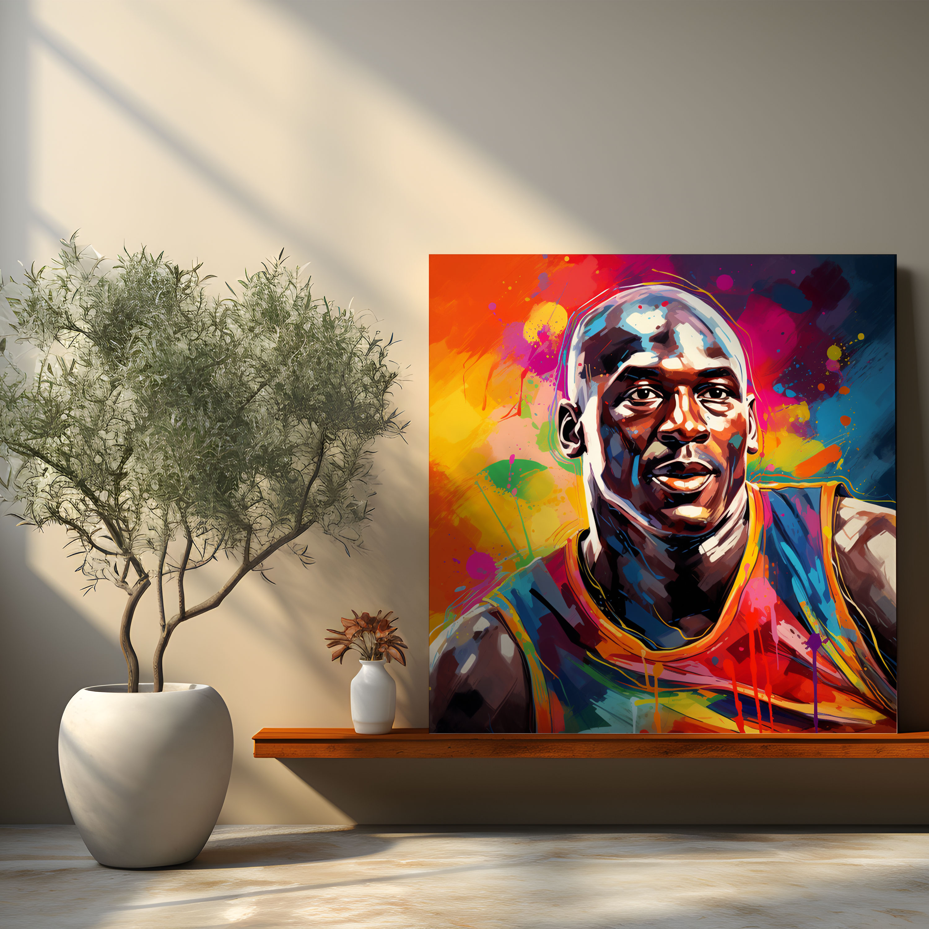 Michael Jordan Wall Decoration - Pop Art Style Canvas Print - Micheal Jordan, Vibrant Colors, Canvas Wall Art, Wall Decoration