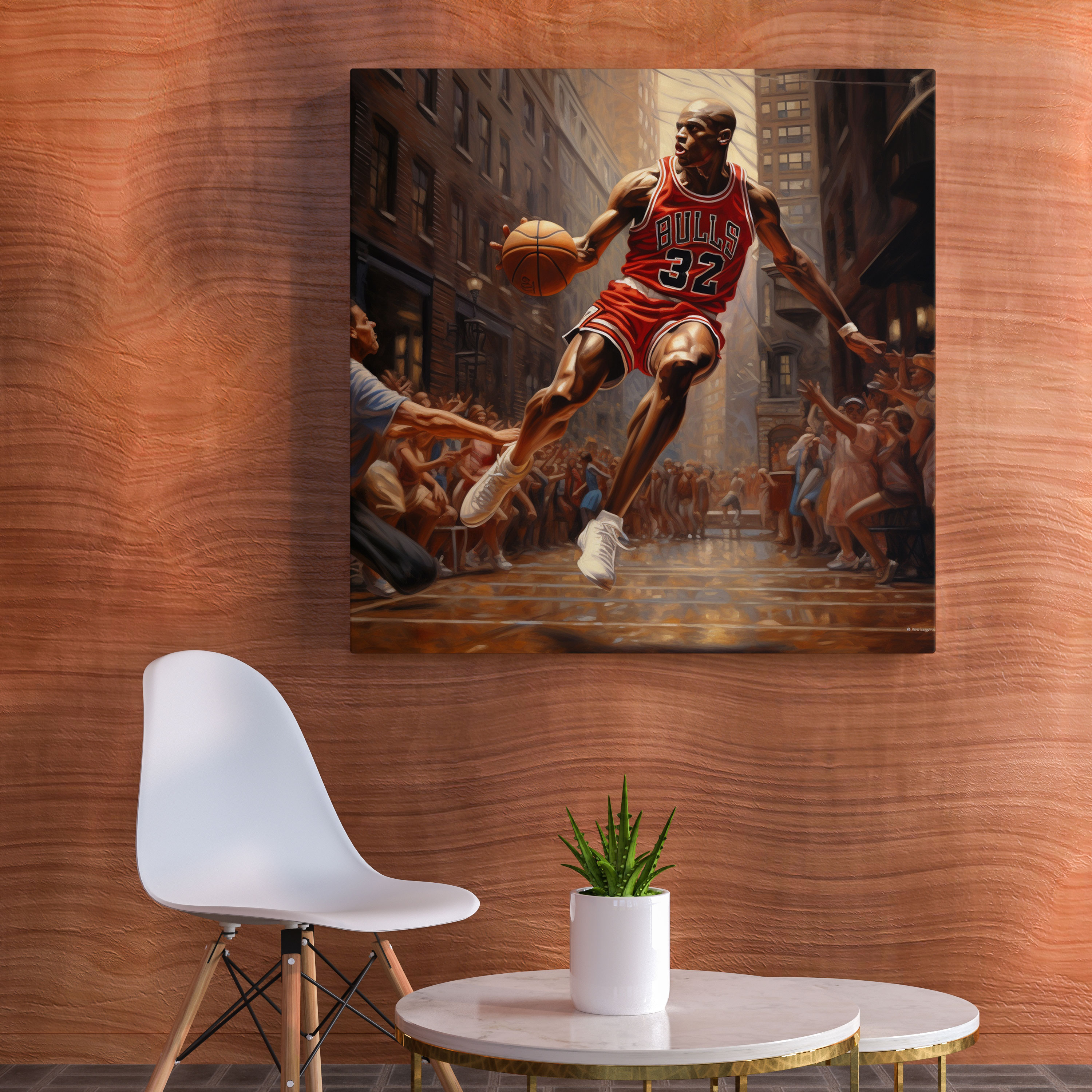 Michael Jordan Canvas Print - Classic Oil Painting - Micheal Jordan, Canvas, Graceful Depiction, Wall Decoration