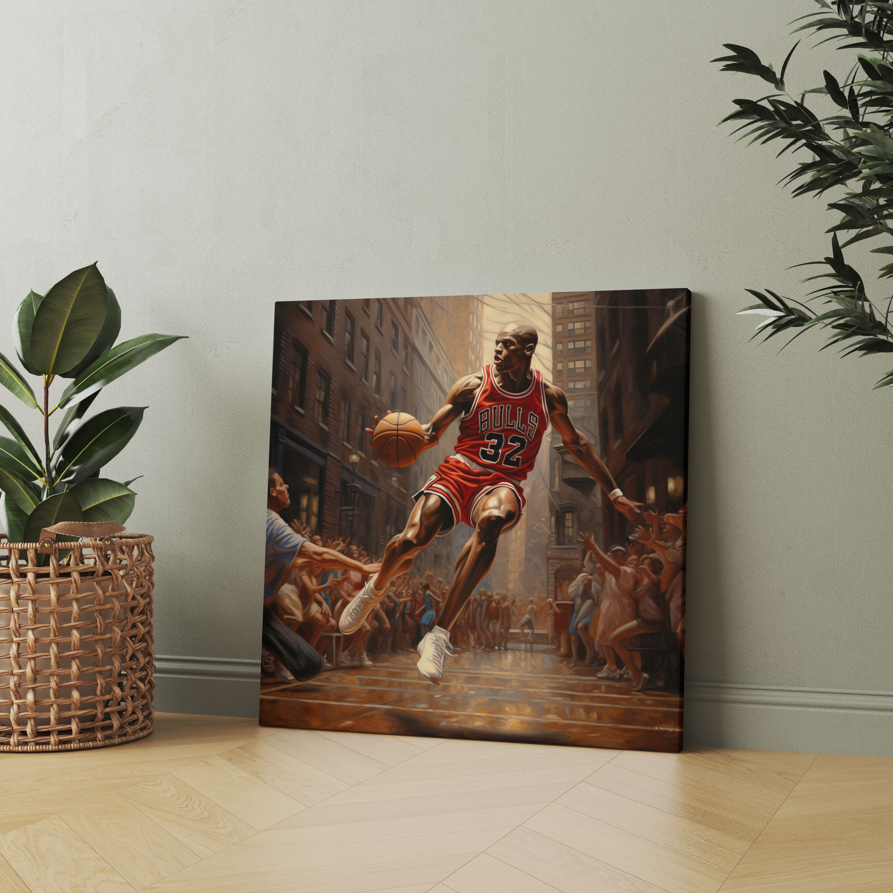 Michael Jordan Canvas Print - Classic Oil Painting - Micheal Jordan, Canvas, Graceful Depiction, Wall Decoration