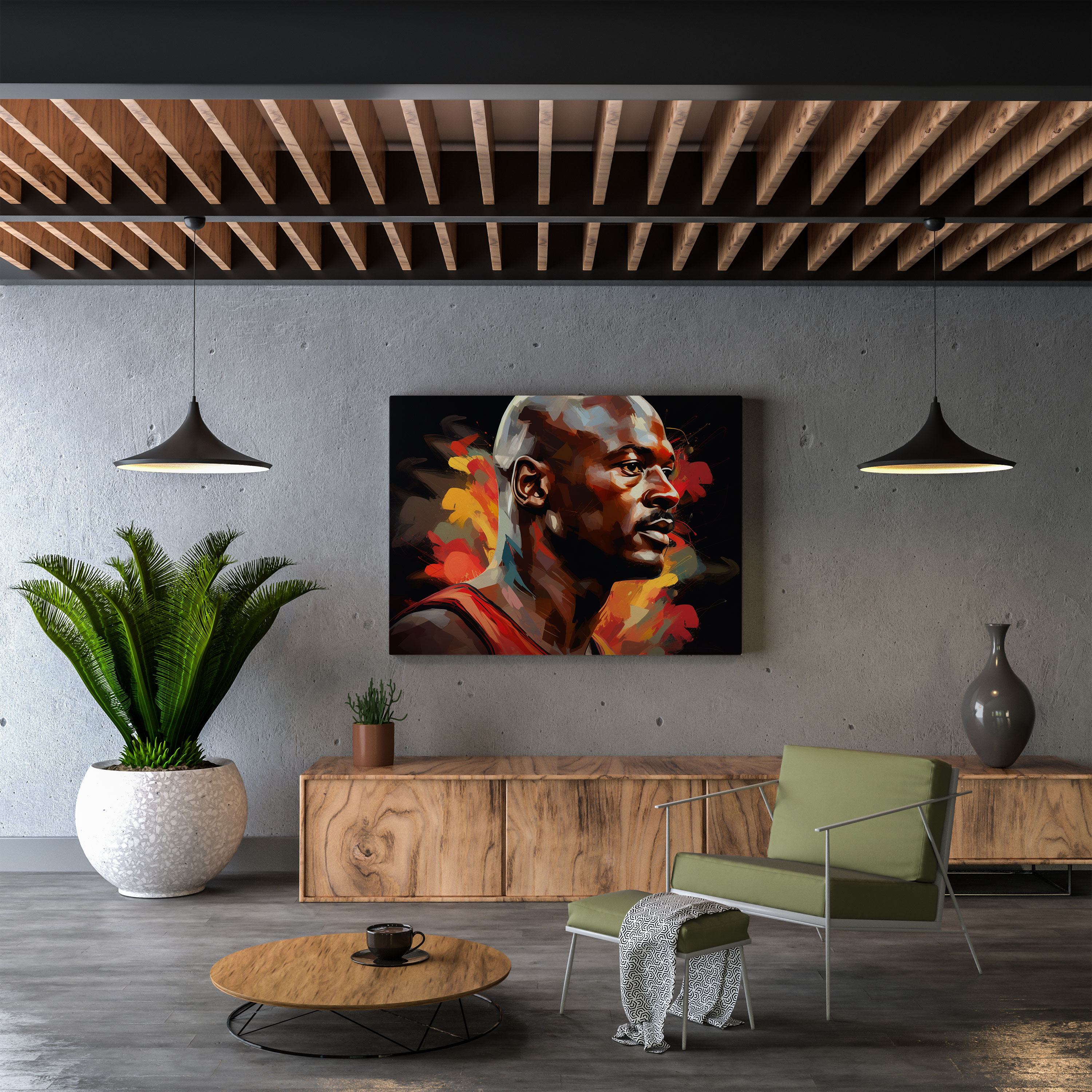 Michael Jordan Wall Art - Contemporary Digital Illustration - Micheal Jordan, Wall Art, Canvas Wall Art, Canvas