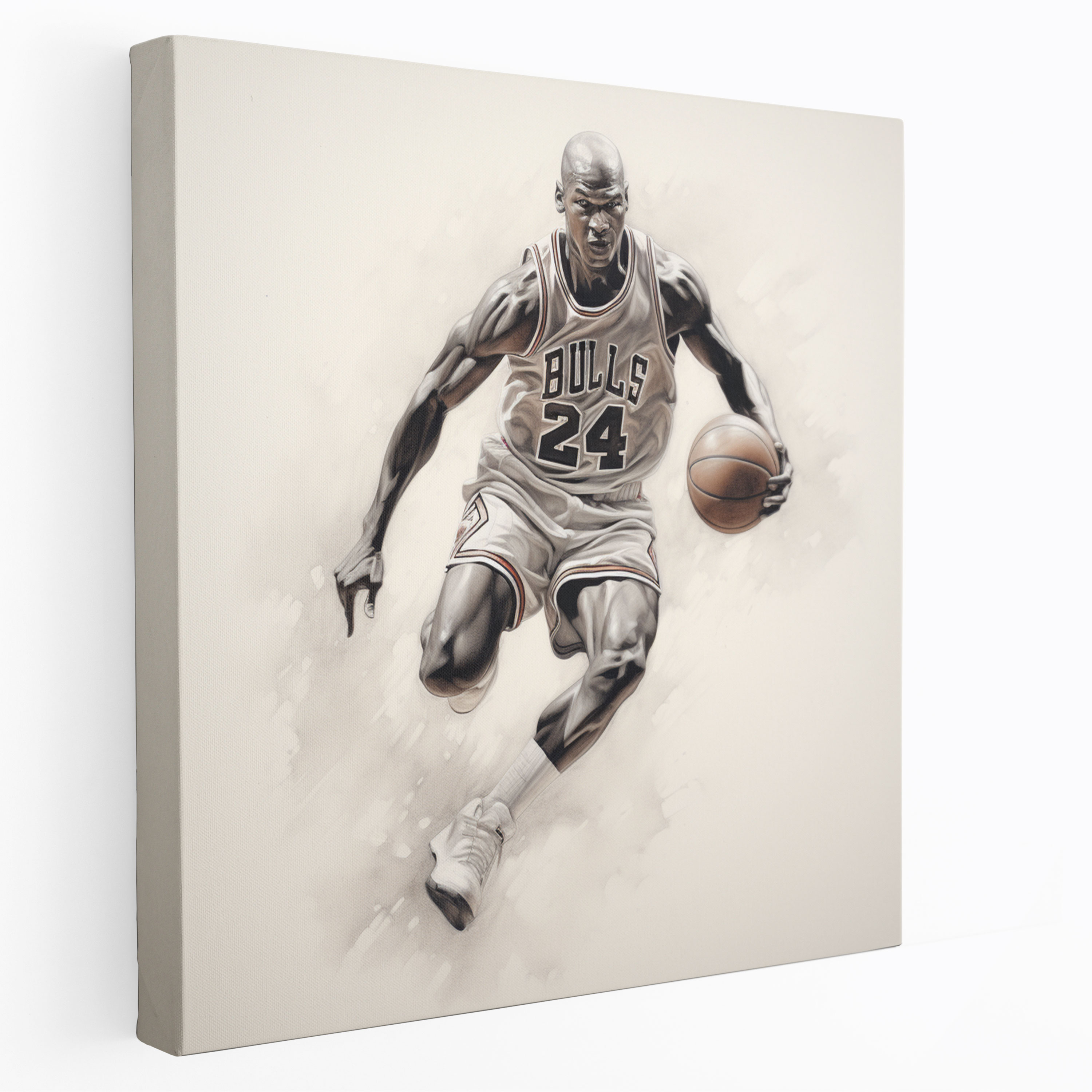 Michael Jordan Wall Art - Realistic Charcoal Sketch - Micheal Jordan, Canvas Wall Art, Charcoal Sketch, Sports