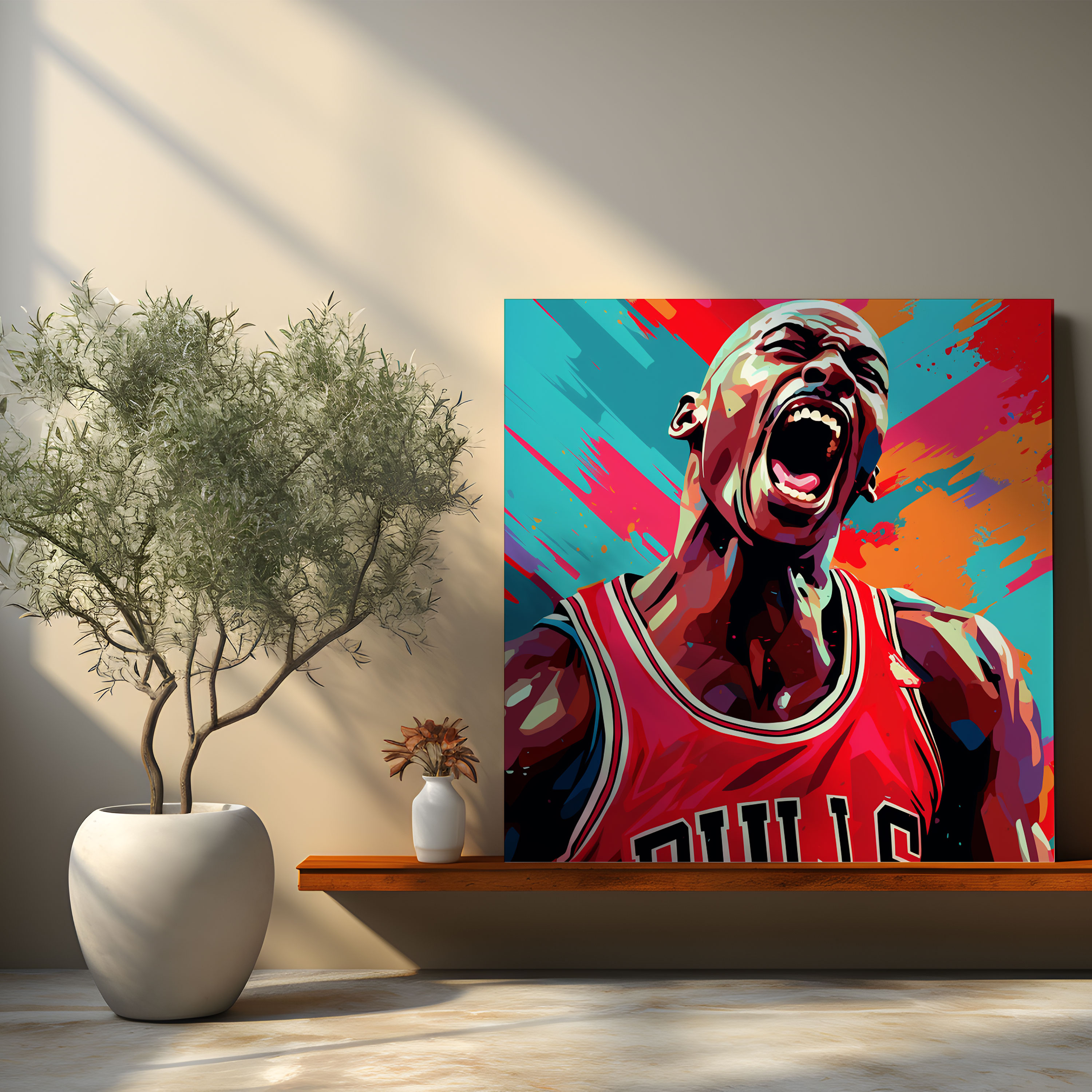 Michael Jordan Wall Decoration - Pop Art-Inspired Digital Illustration - Micheal Jordan, Home Decoration, Wall Decoration, Michael Jordan