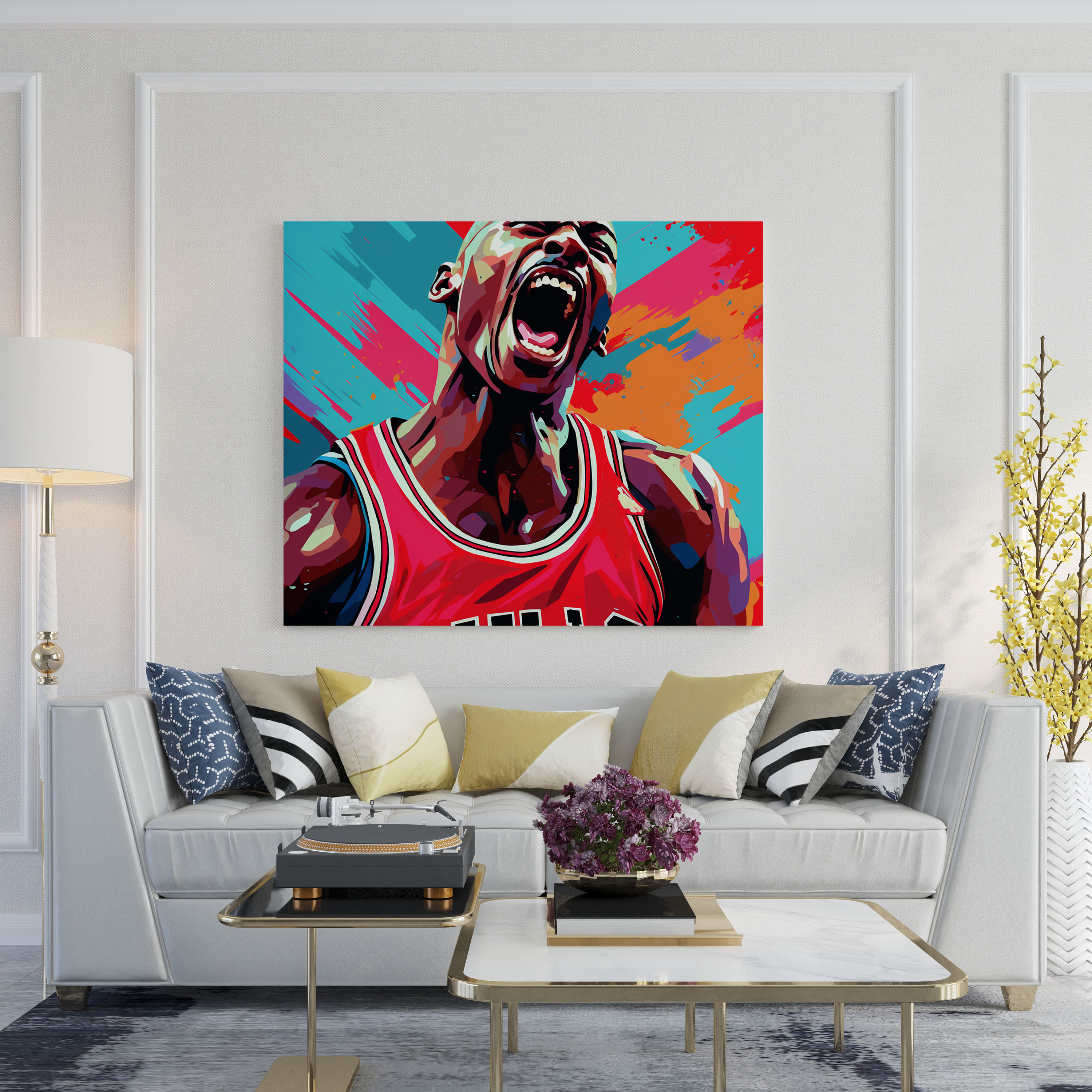 Michael Jordan Wall Decoration - Pop Art-Inspired Digital Illustration - Micheal Jordan, Home Decoration, Wall Decoration, Michael Jordan