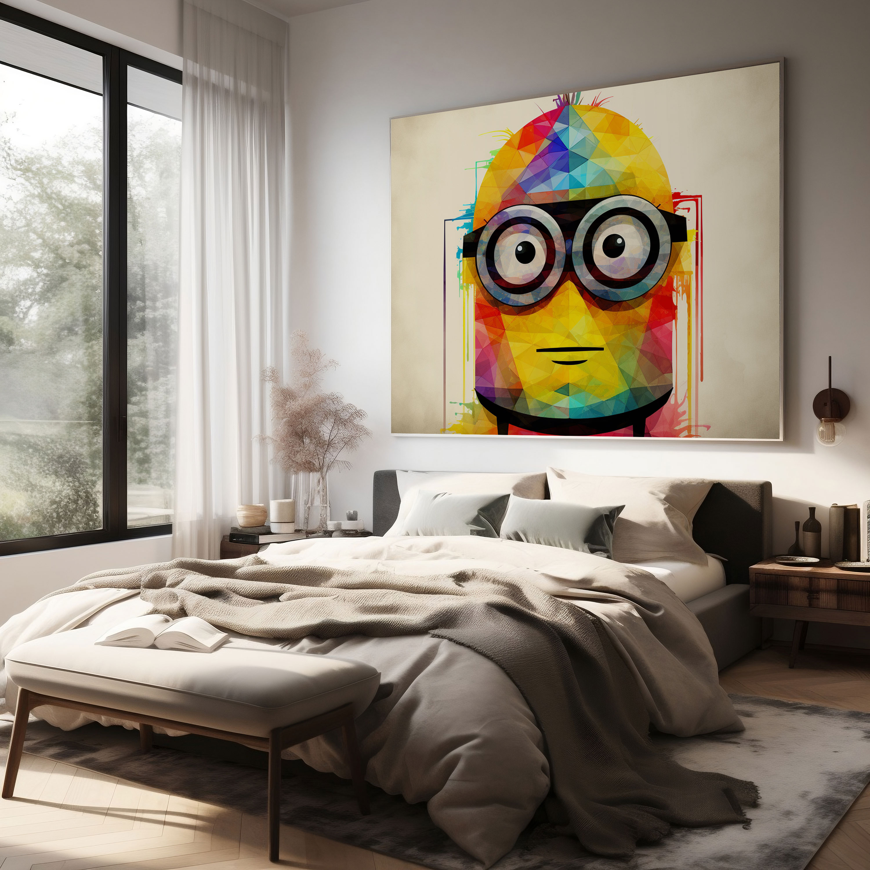 Abstract Minion Silhouette Canvas Print - Minions, Wall Art, Minions, Canvas