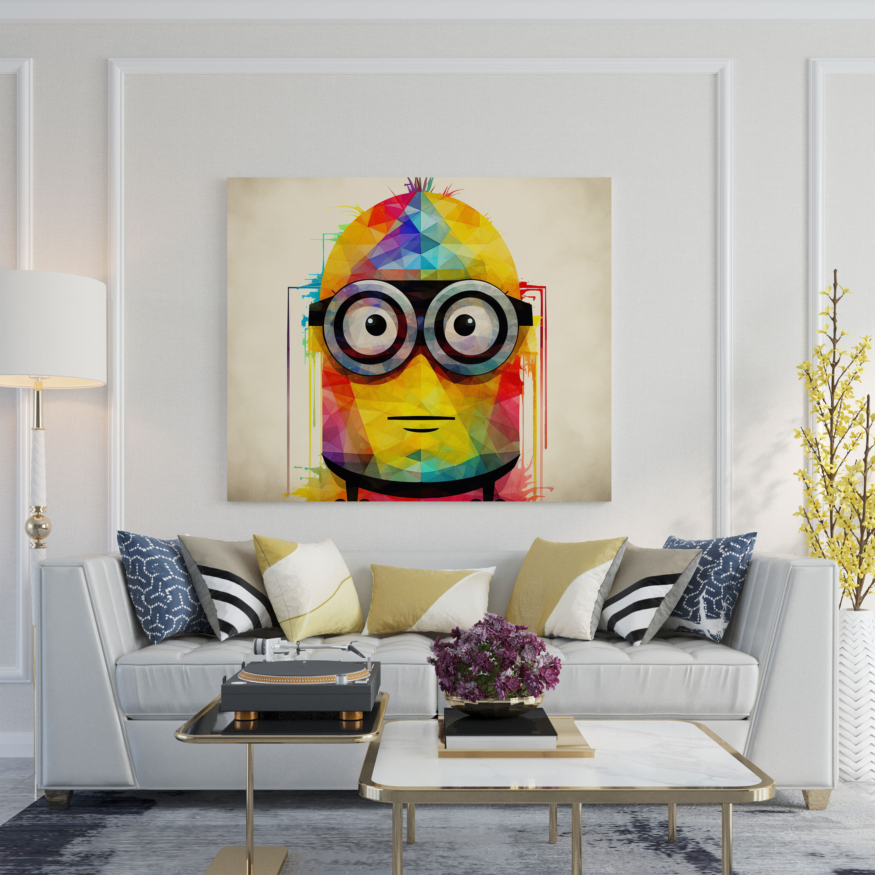 Abstract Minion Silhouette Canvas Print - Minions, Wall Art, Minions, Canvas