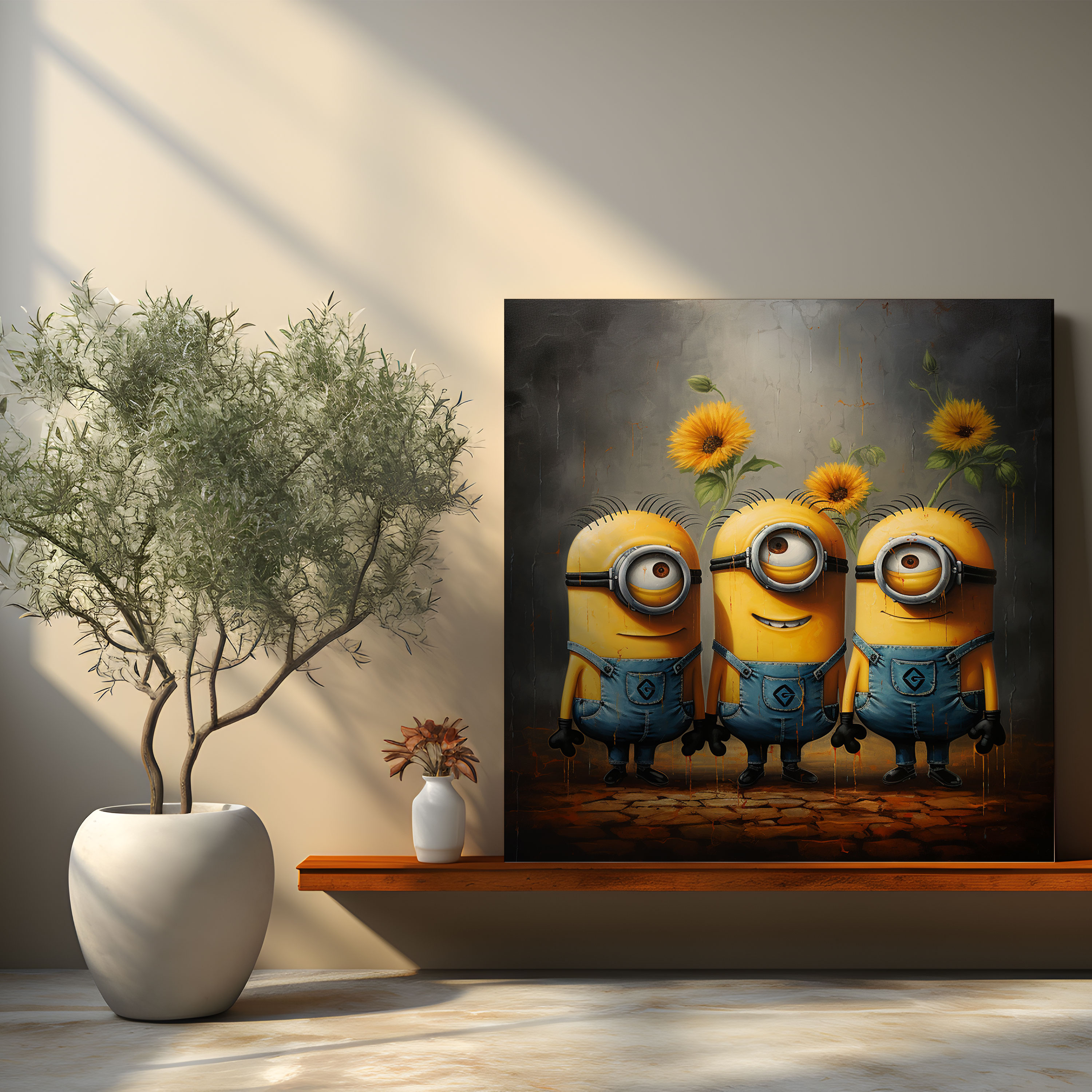 Sanatkar Minions Kanvas Tablo - Minions Resim Duvar Dekorasyonu Sanatsal