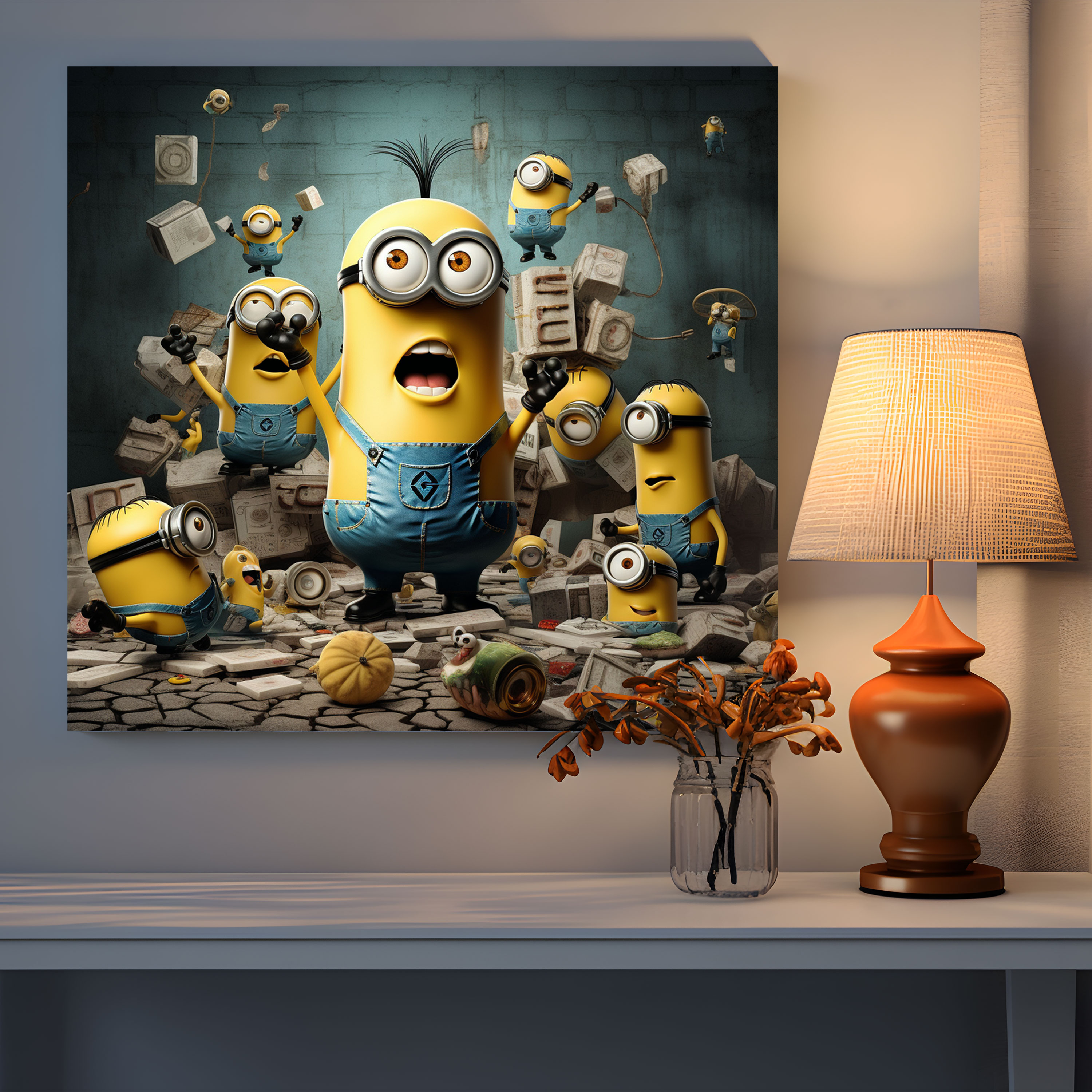 Minions Canvas Print - Minions, Wall Decoration, Dynamic Composition, Home Decoration