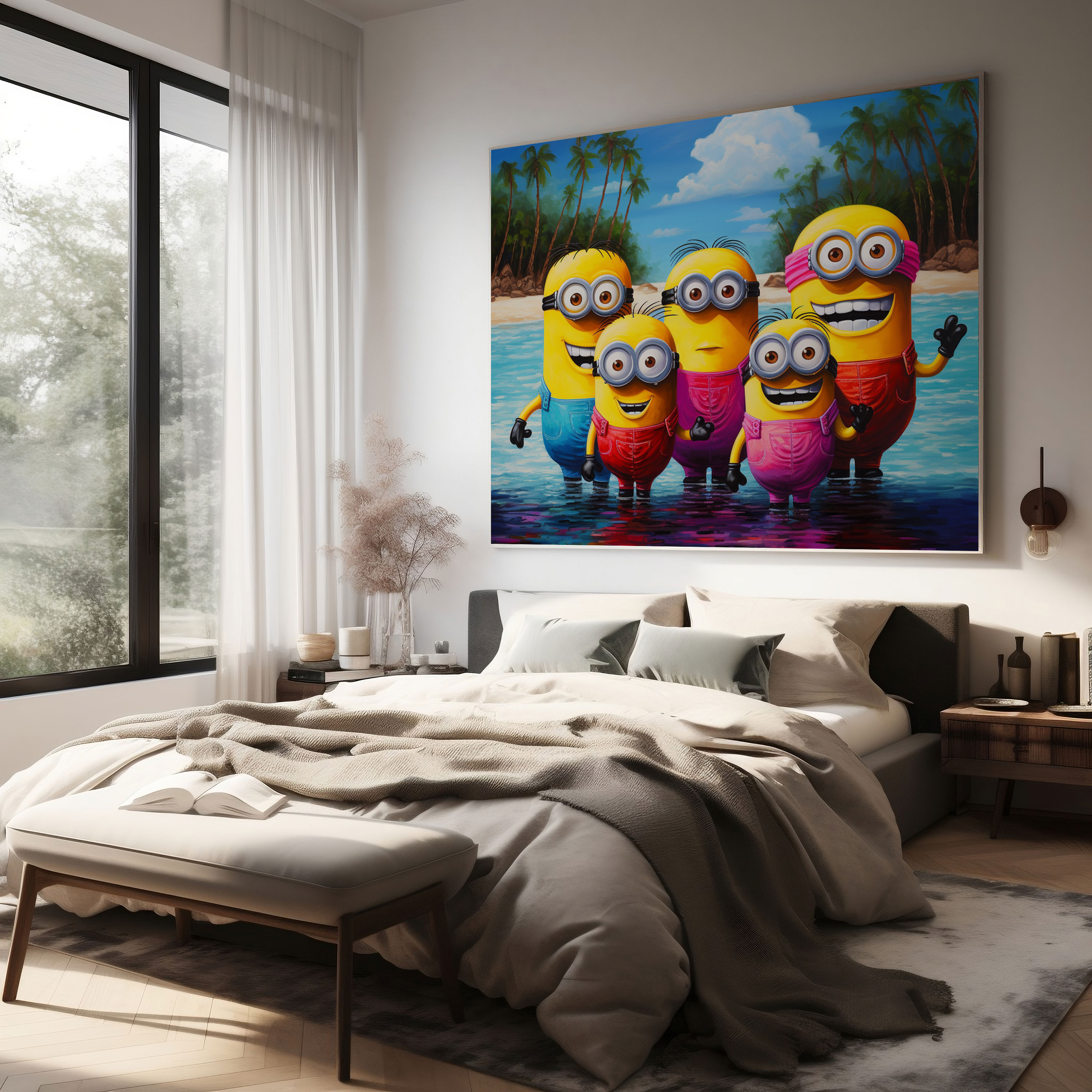 Minions Canvas Print - Fun Beach Party - Minions, Canvas Print, Beach, Home Decoration