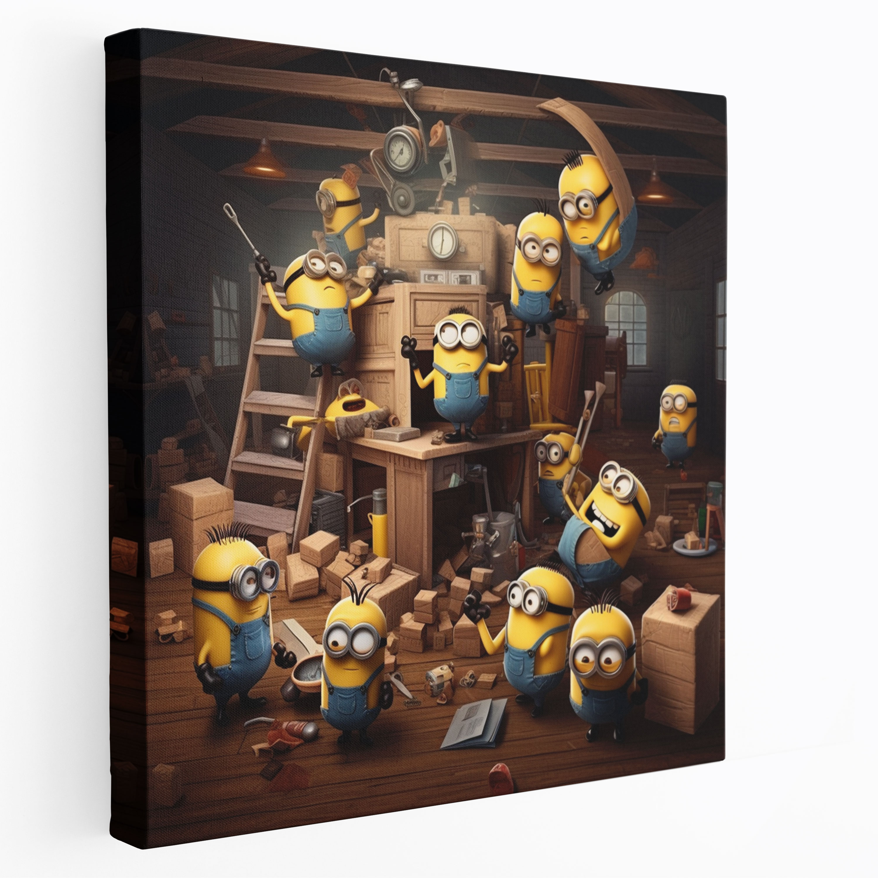 Minions Wall Art - Furniture Assembly Chaos - Minions, Chaos, Furniture Assembly, Canvas Wall Art