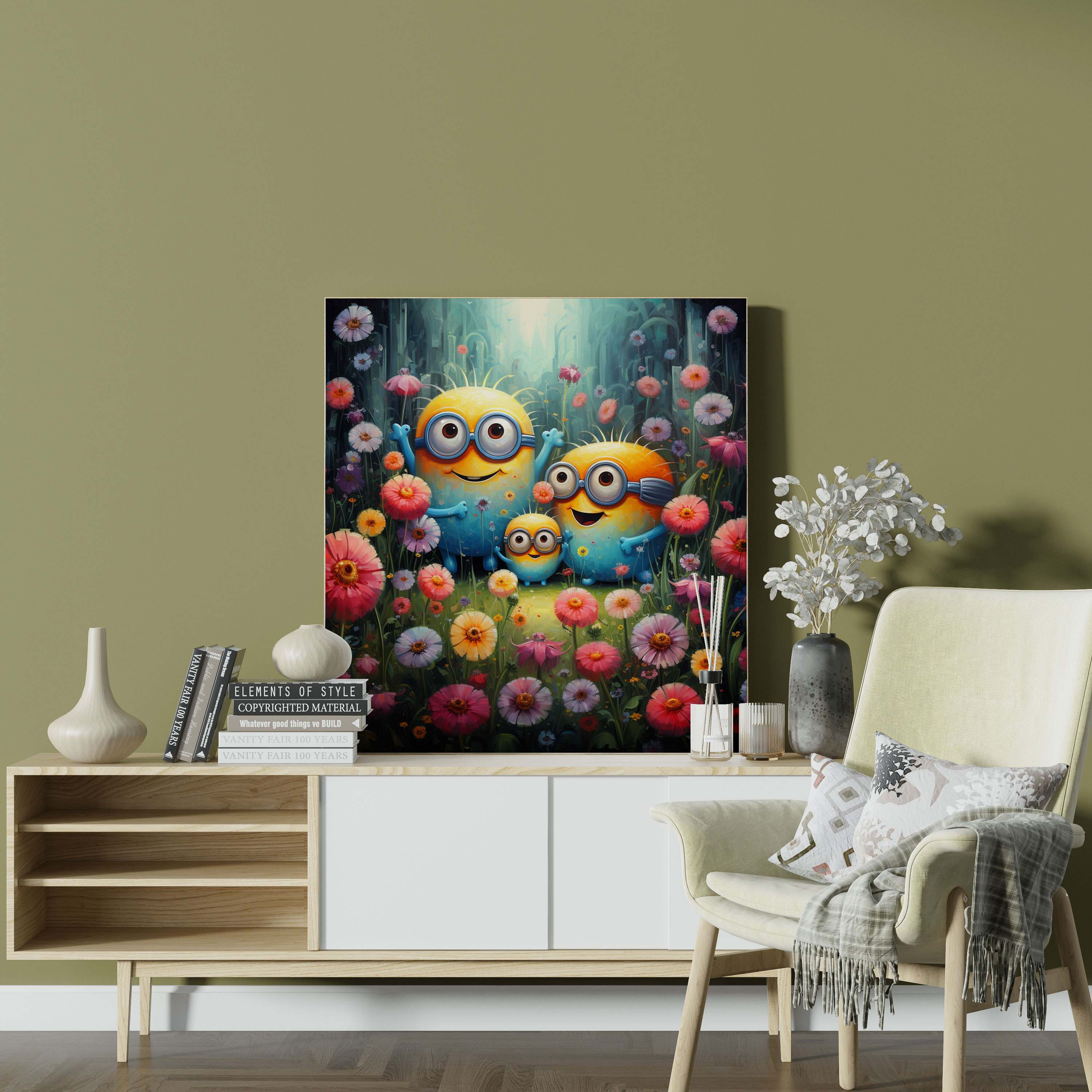 Minions Canvas Print - Serene Garden Escape - Minions, Canvas, Escape, Canvas Print