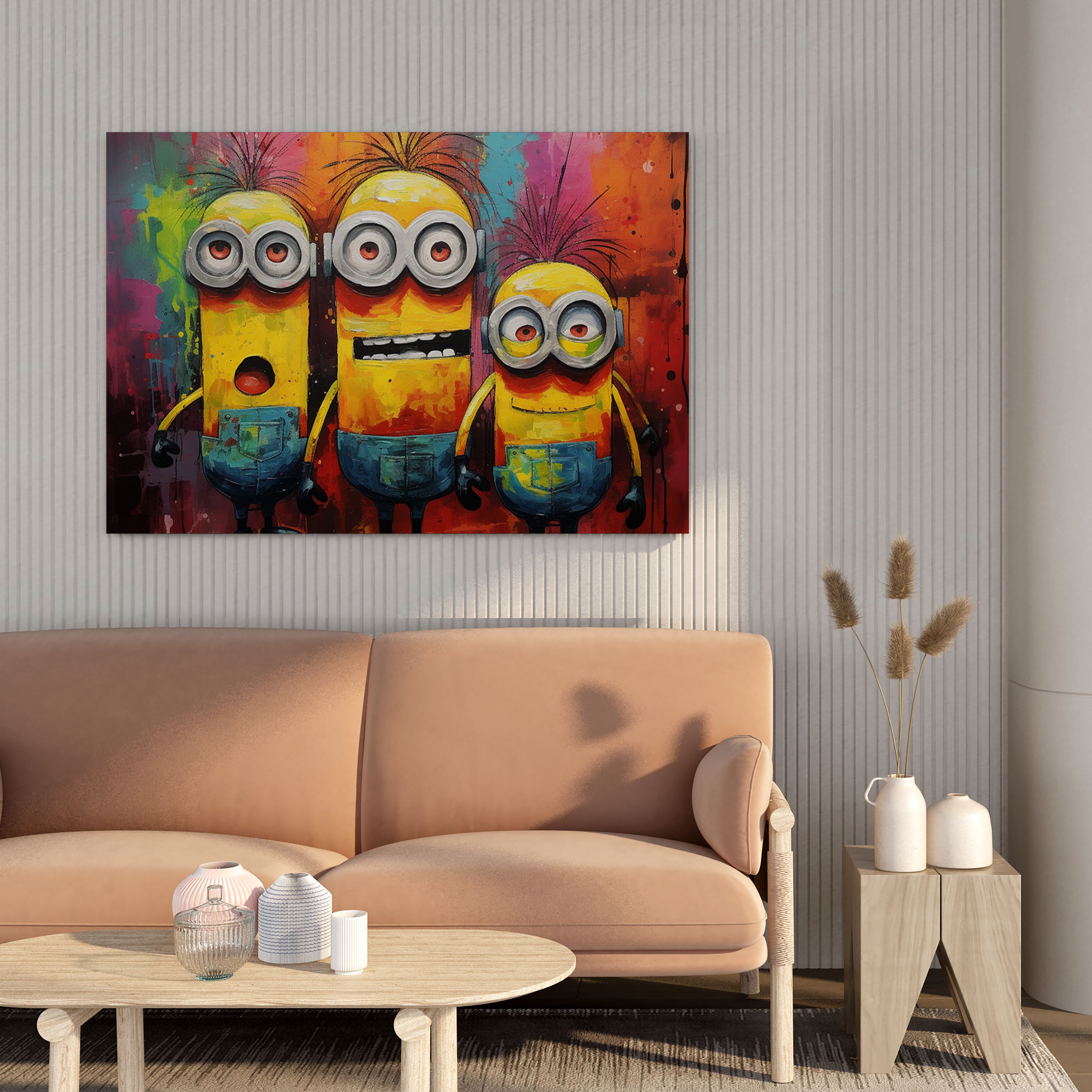 Minions Wall Decoration - Abstract Painting Canvas Print - Minions, Poses, Wall Art, Home Decoration
