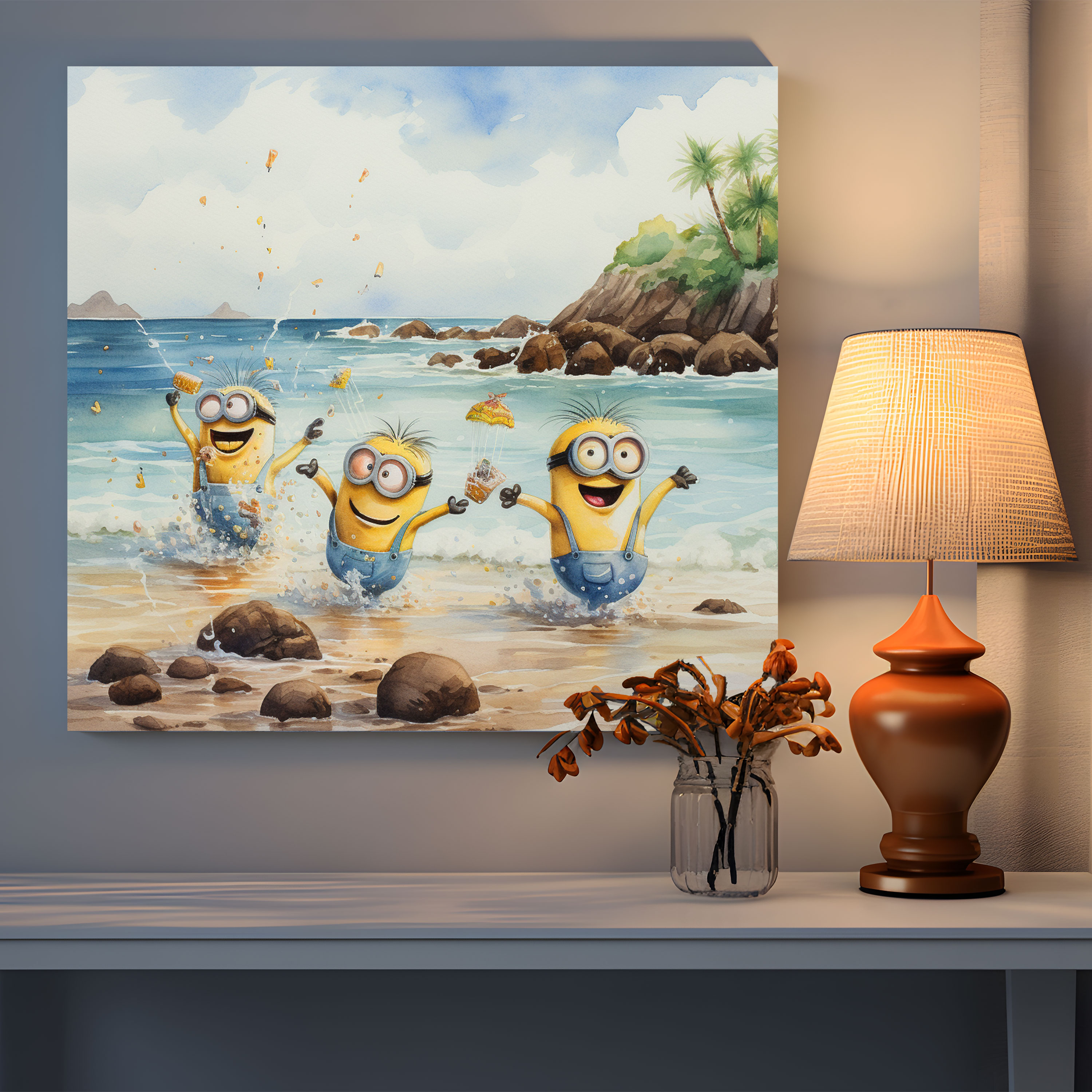 Minions Wall Art - Watercolor Painting Canvas Print - Minions, Minions, Wall Decoration, Watercolor Painting