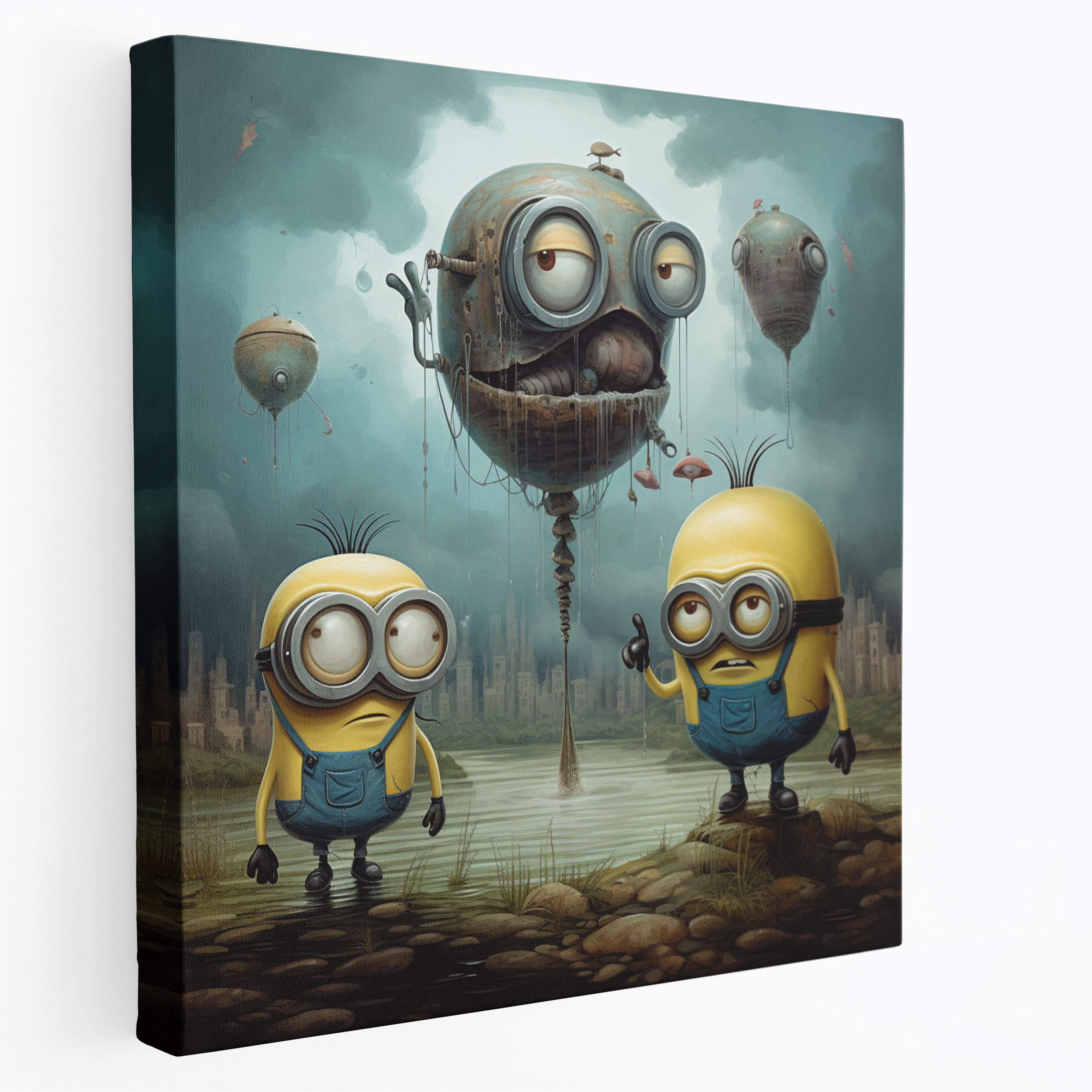 Minions Wall Decoration - Surrealist Canvas Print - Minions, Dreamlike Landscape, Home Decoration, Canvas Print