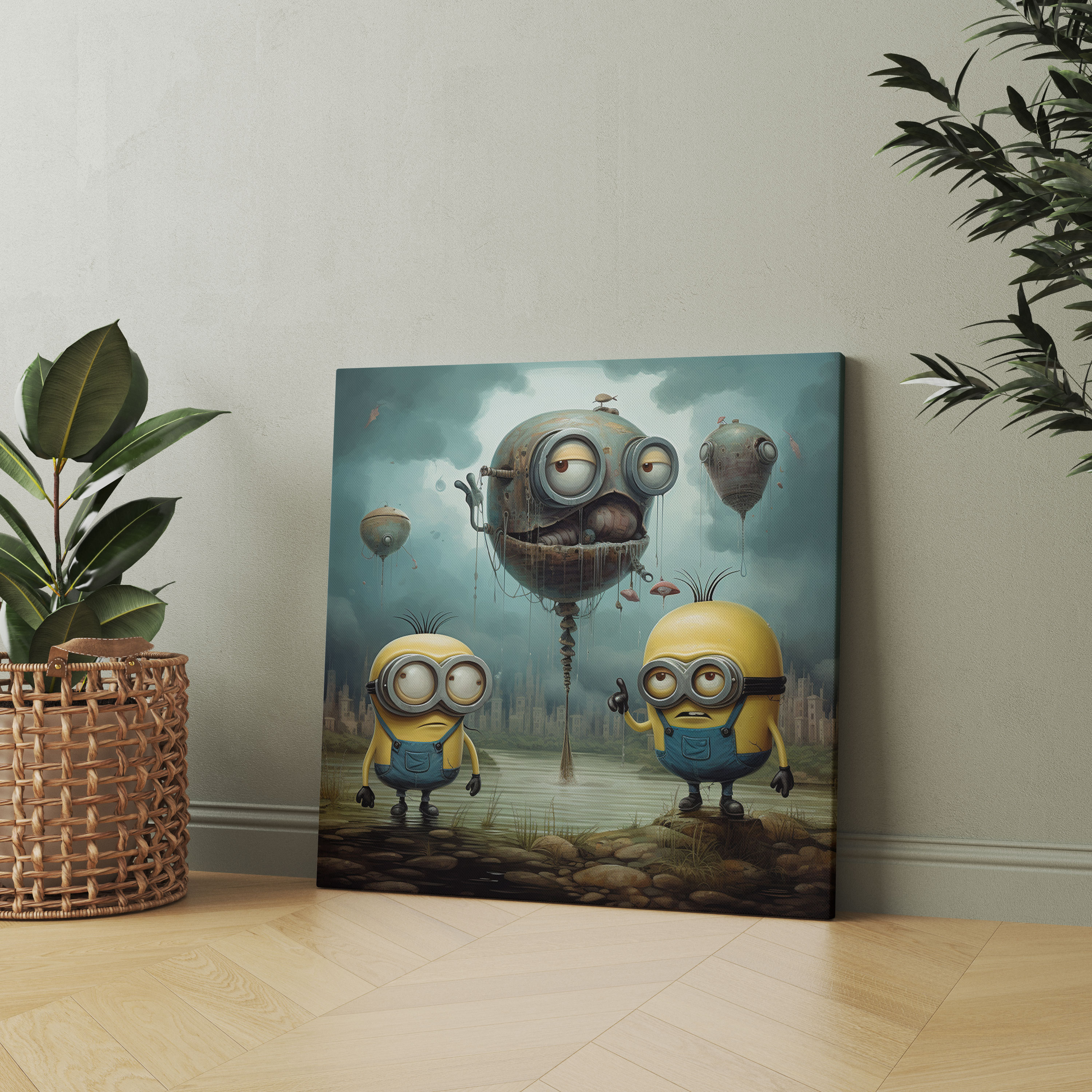 Minions Wall Decoration - Surrealist Canvas Print - Minions, Dreamlike Landscape, Home Decoration, Canvas Print