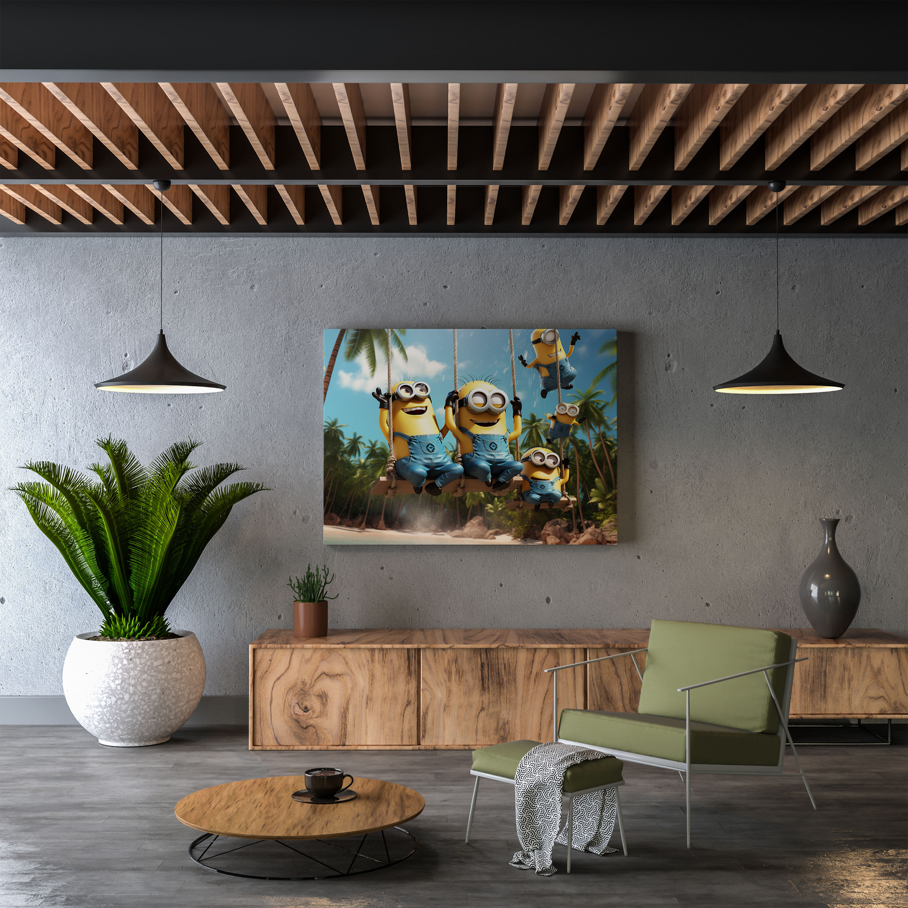 Minions Wall Art - Minions On Adventure In Tropical Paradise - High Quality Canvas Print - Minions, Canvas Wall Art, Home Decoration, Minions