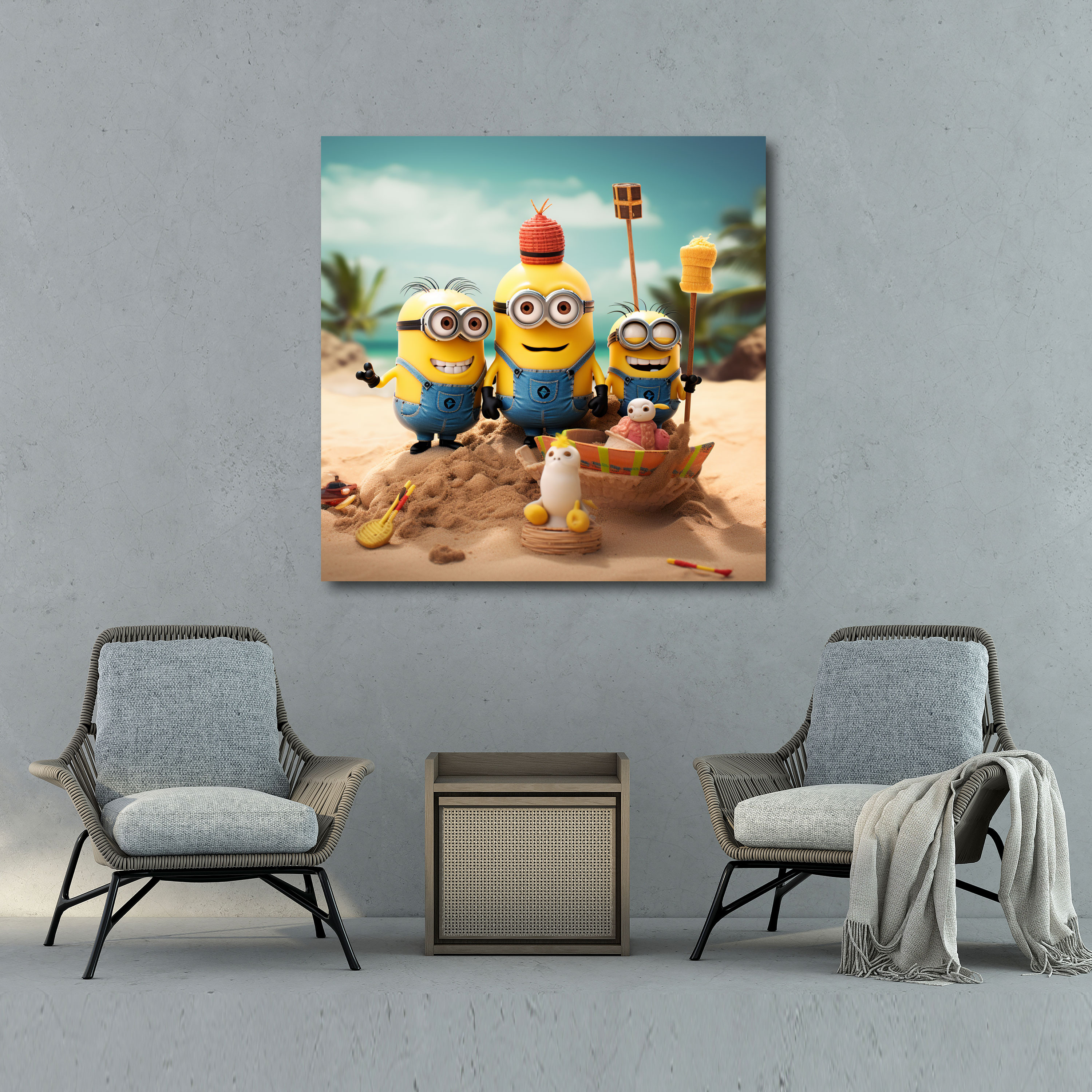Minions Wall Decoration - Fun-Filled Day At The Beach With Minions - Premium Canvas Print - Minions, Wall Art, Canvas Print, Minions
