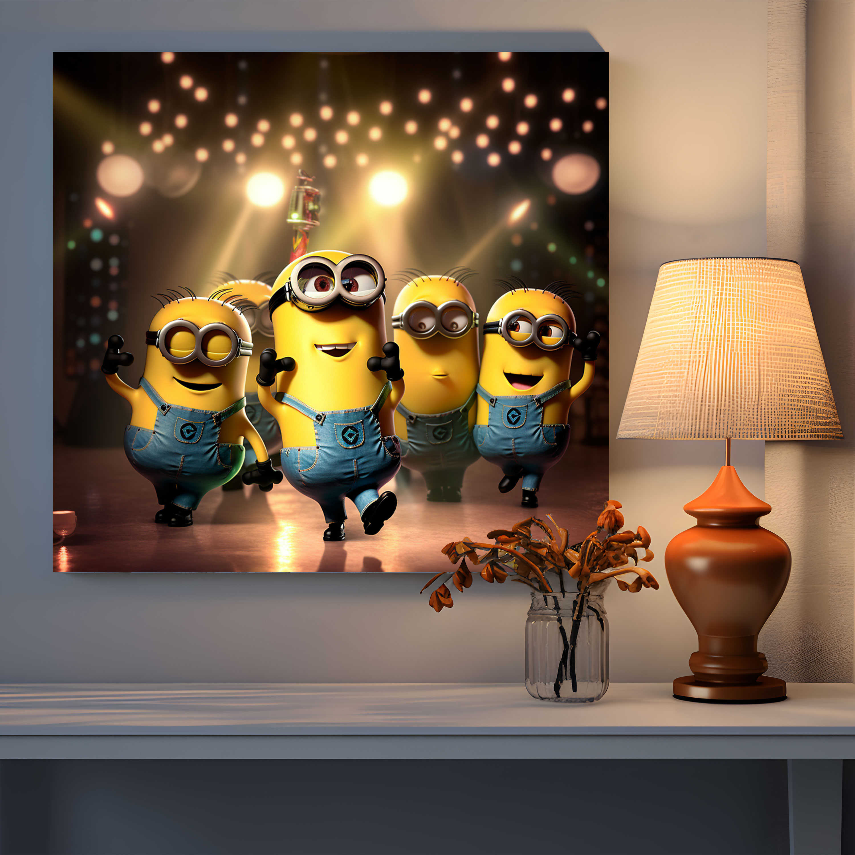 Minions Wall Art - Lively Minions Dance Party - Premium Canvas Print - Minions, Canvas Wall Art, Premium, Minions
