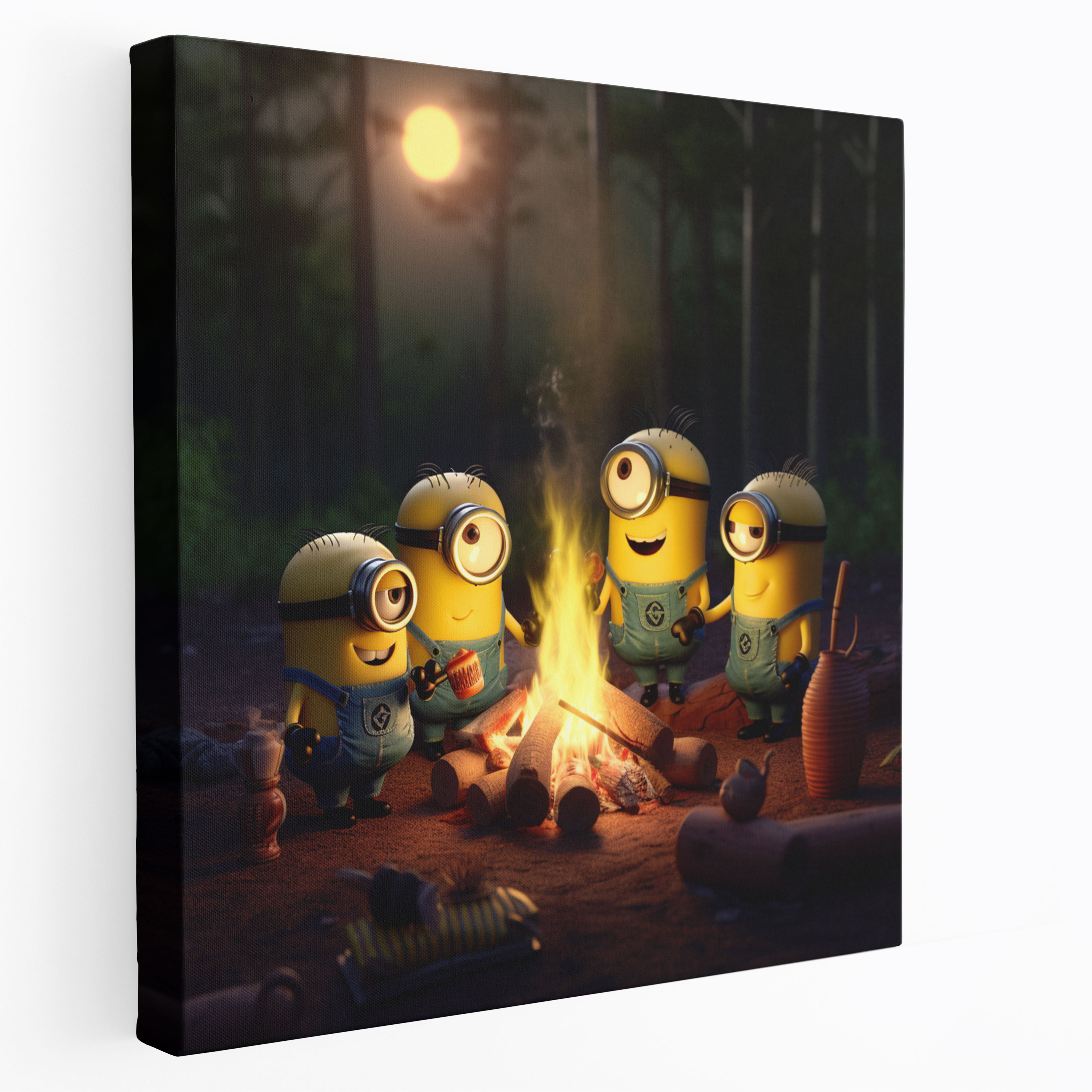 Minions Wall Decoration - Minions Camping Adventure - High Quality Canvas Print - Minions, Camping Adventure, Wall Art, Canvas Wall Art