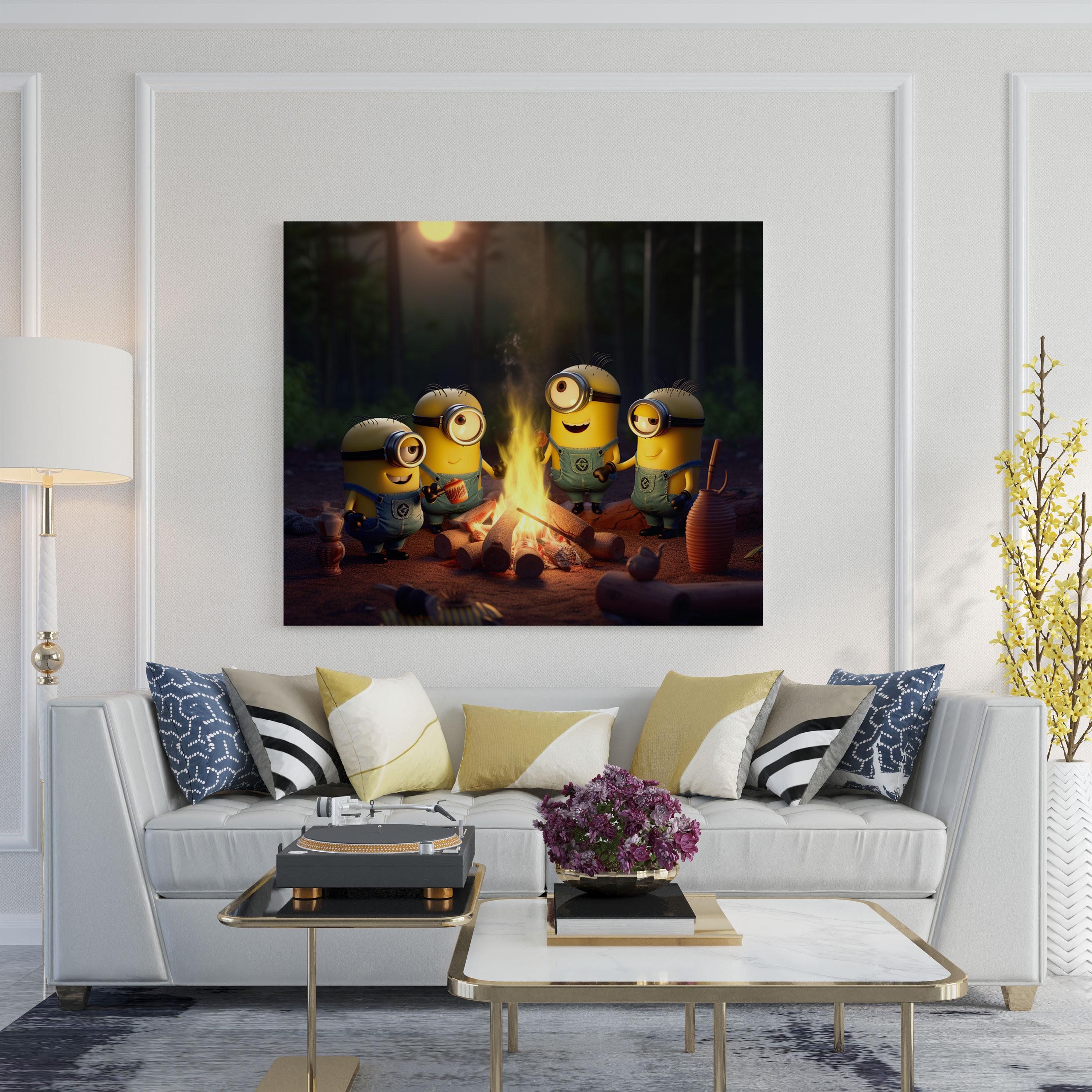 Minions Wall Decoration - Minions Camping Adventure - High Quality Canvas Print - Minions, Camping Adventure, Wall Art, Canvas Wall Art