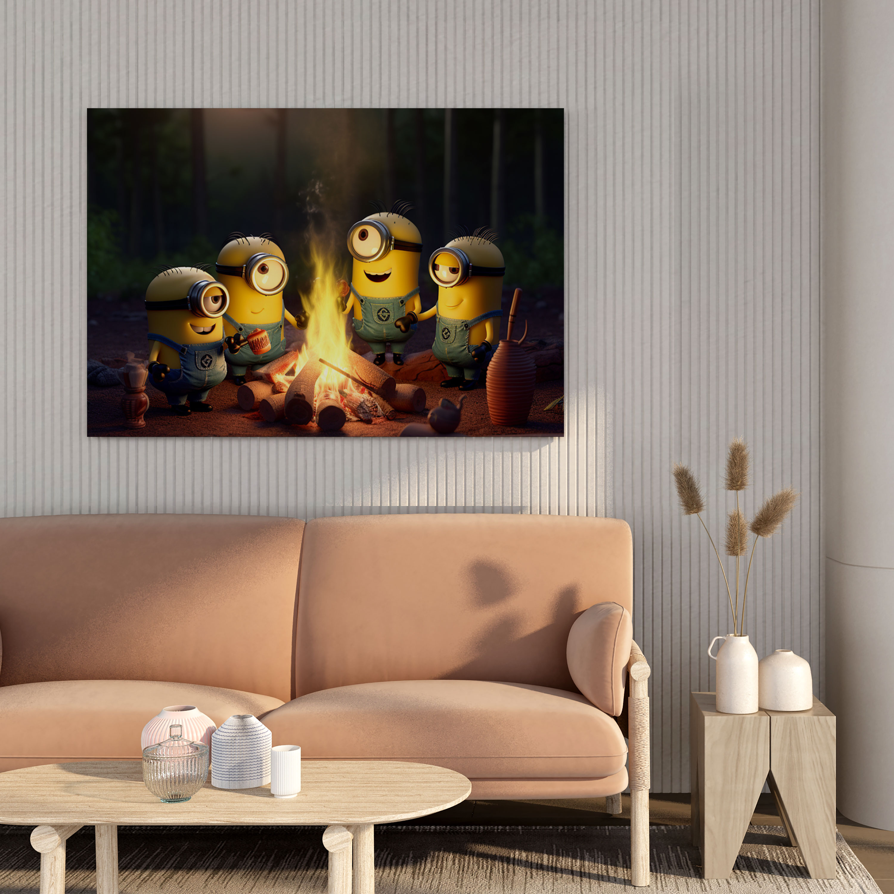 Minions Wall Decoration - Minions Camping Adventure - High Quality Canvas Print - Minions, Camping Adventure, Wall Art, Canvas Wall Art
