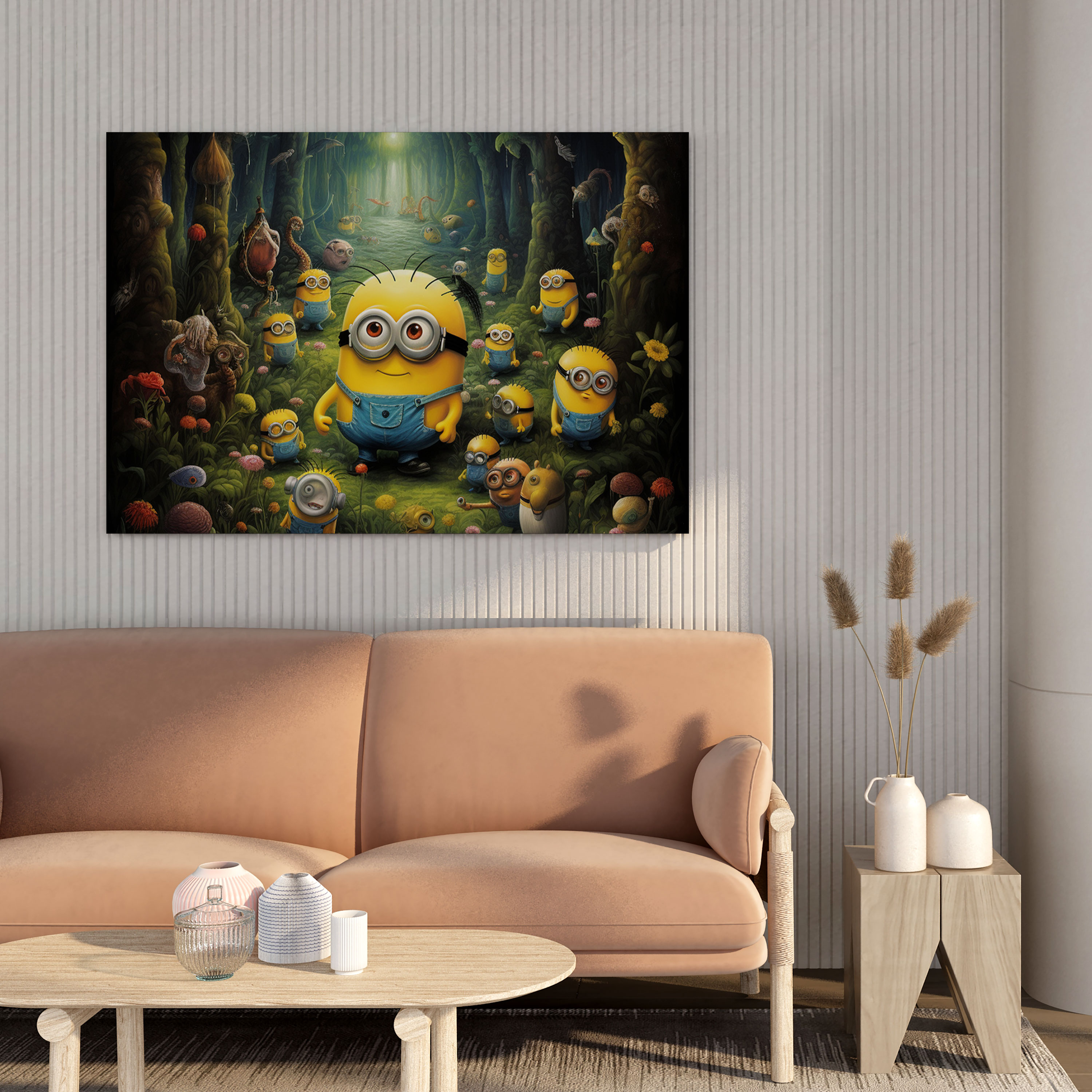 Minions Wall Art - Whimsical Forest Canvas Print - Minions, Wall Decoration, Imagination, Home Decoration