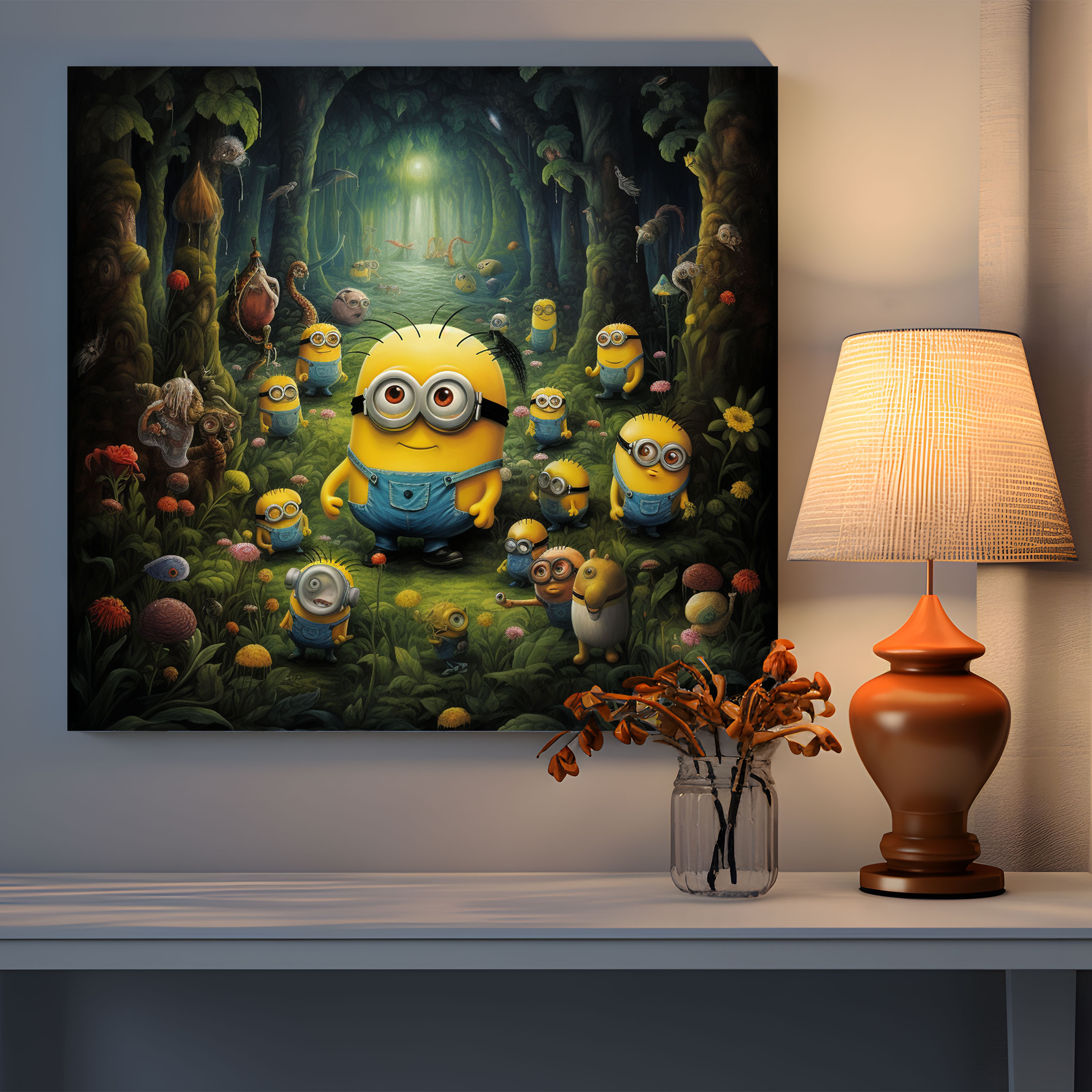 Minions Wall Art - Whimsical Forest Canvas Print - Minions, Wall Decoration, Imagination, Home Decoration