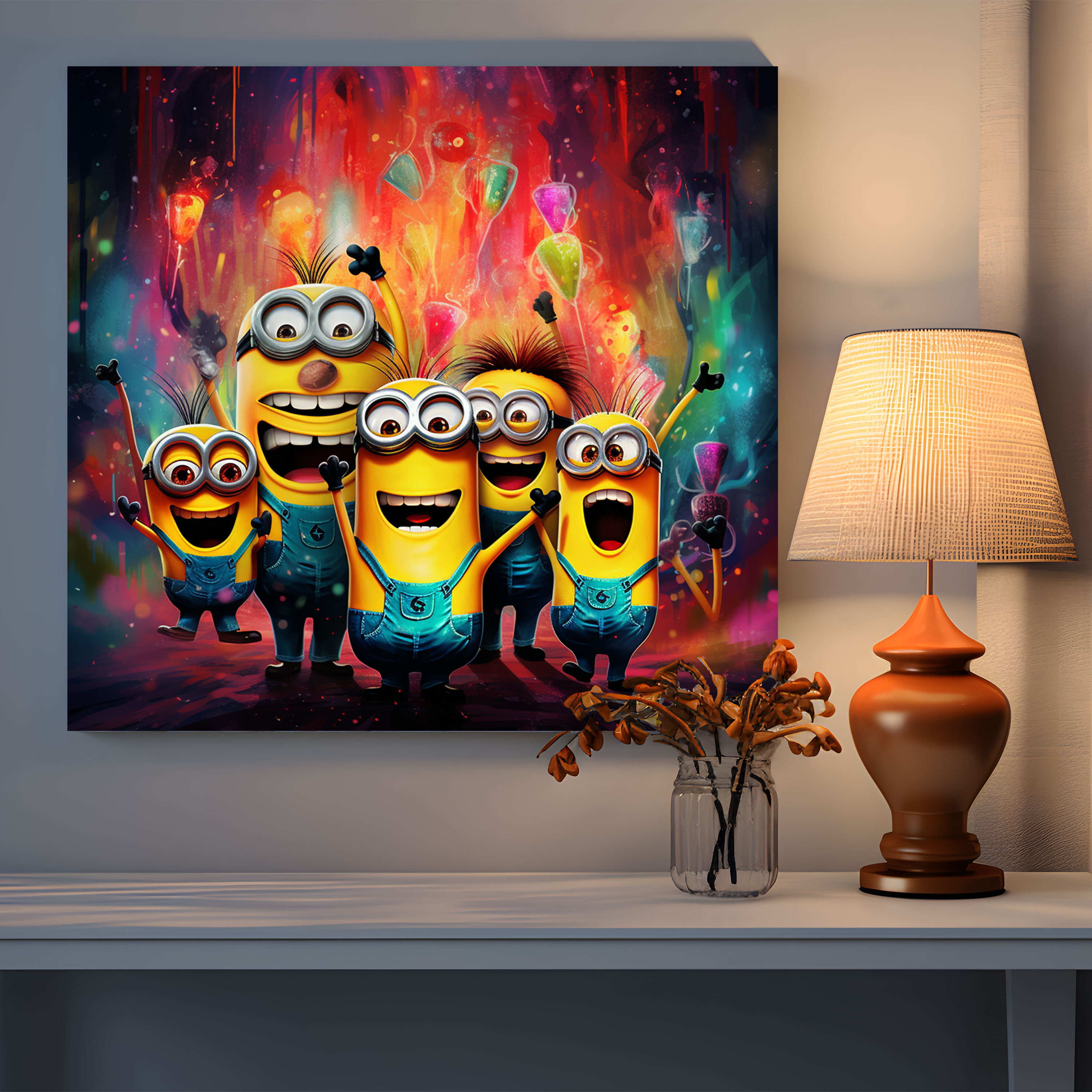 Minions Soyut Kanvas Tablo - Duvar Dekorasyonu