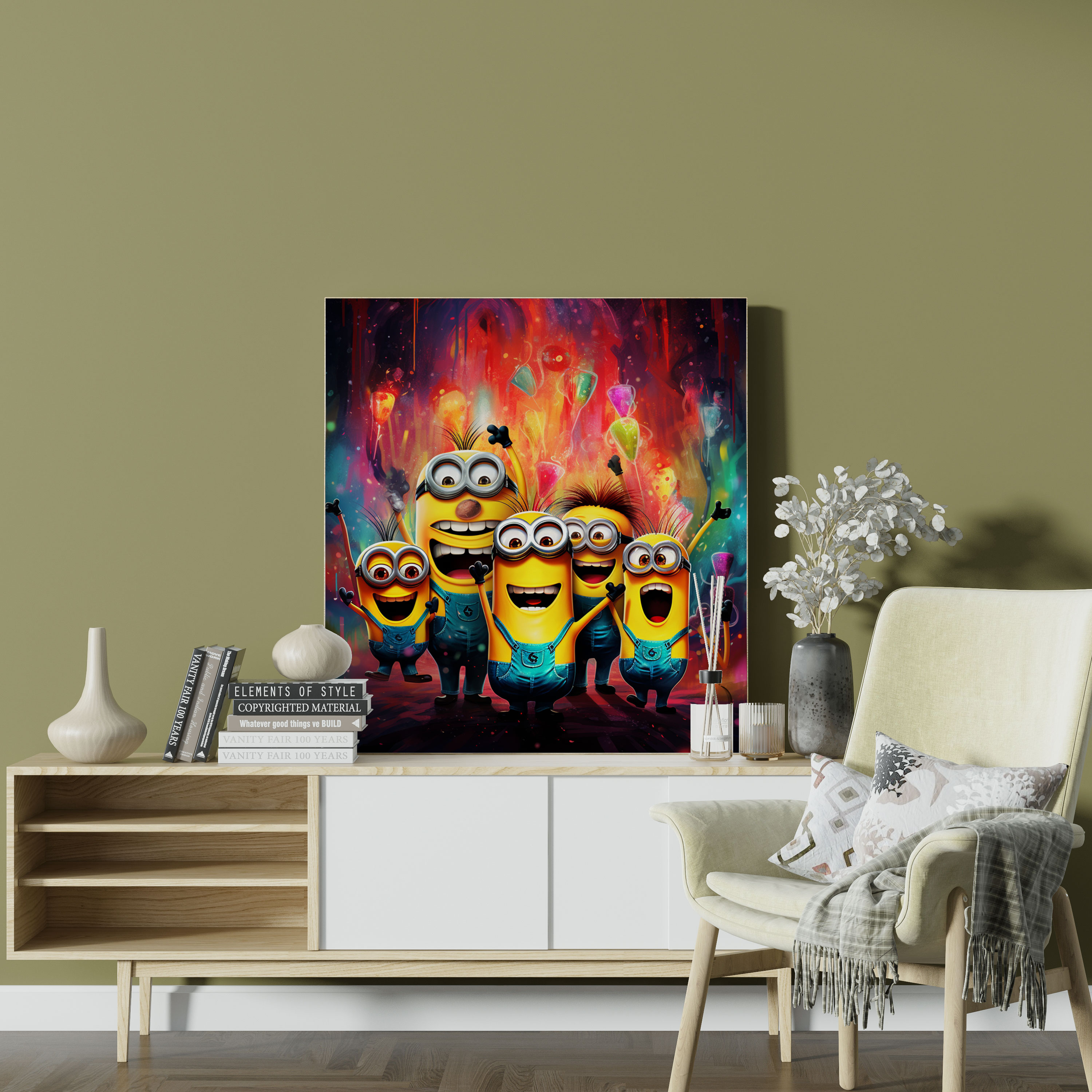 Minions Soyut Kanvas Tablo - Duvar Dekorasyonu