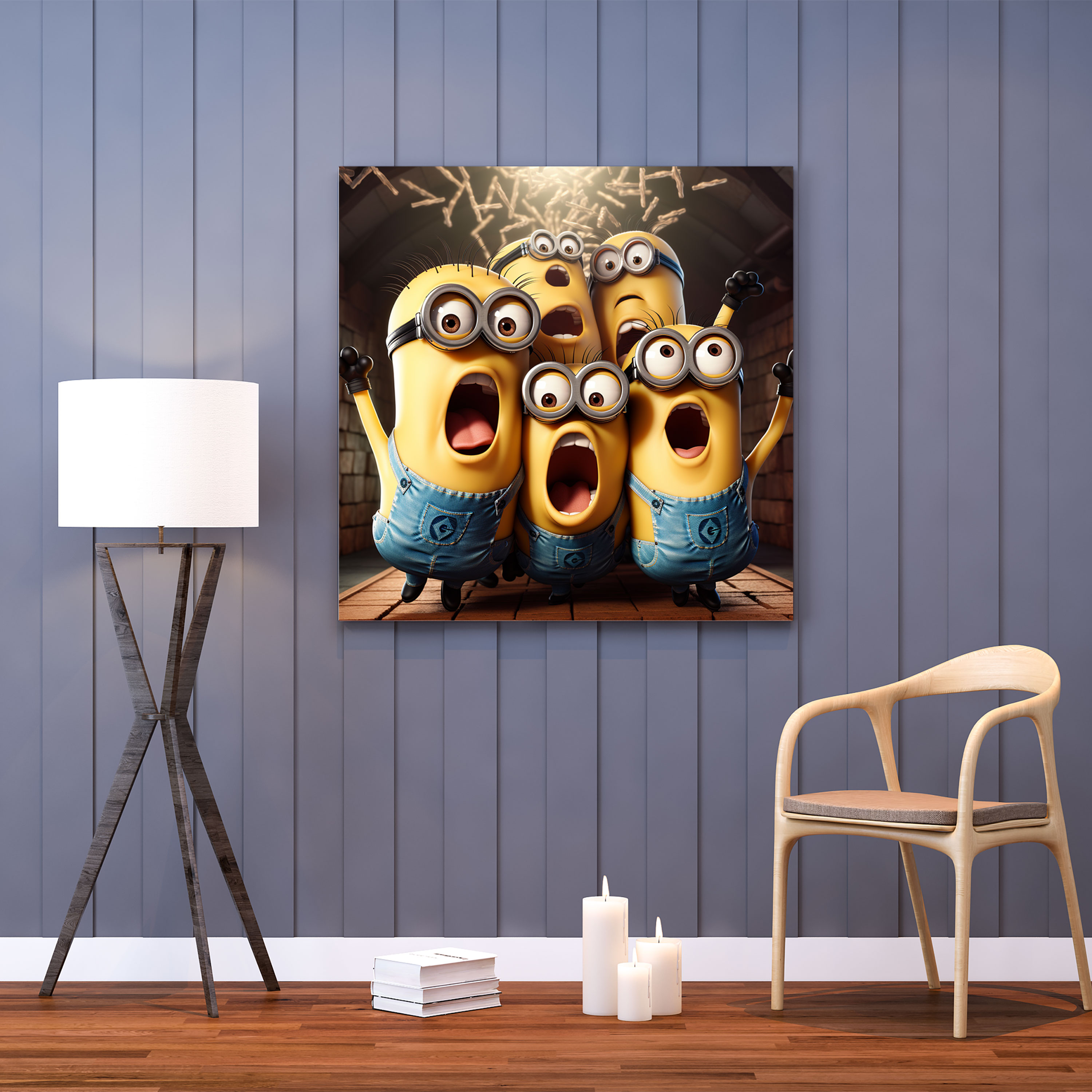 Minions Karikatür Kanvas Tablo - Minions Jestler Eğlence Mizah