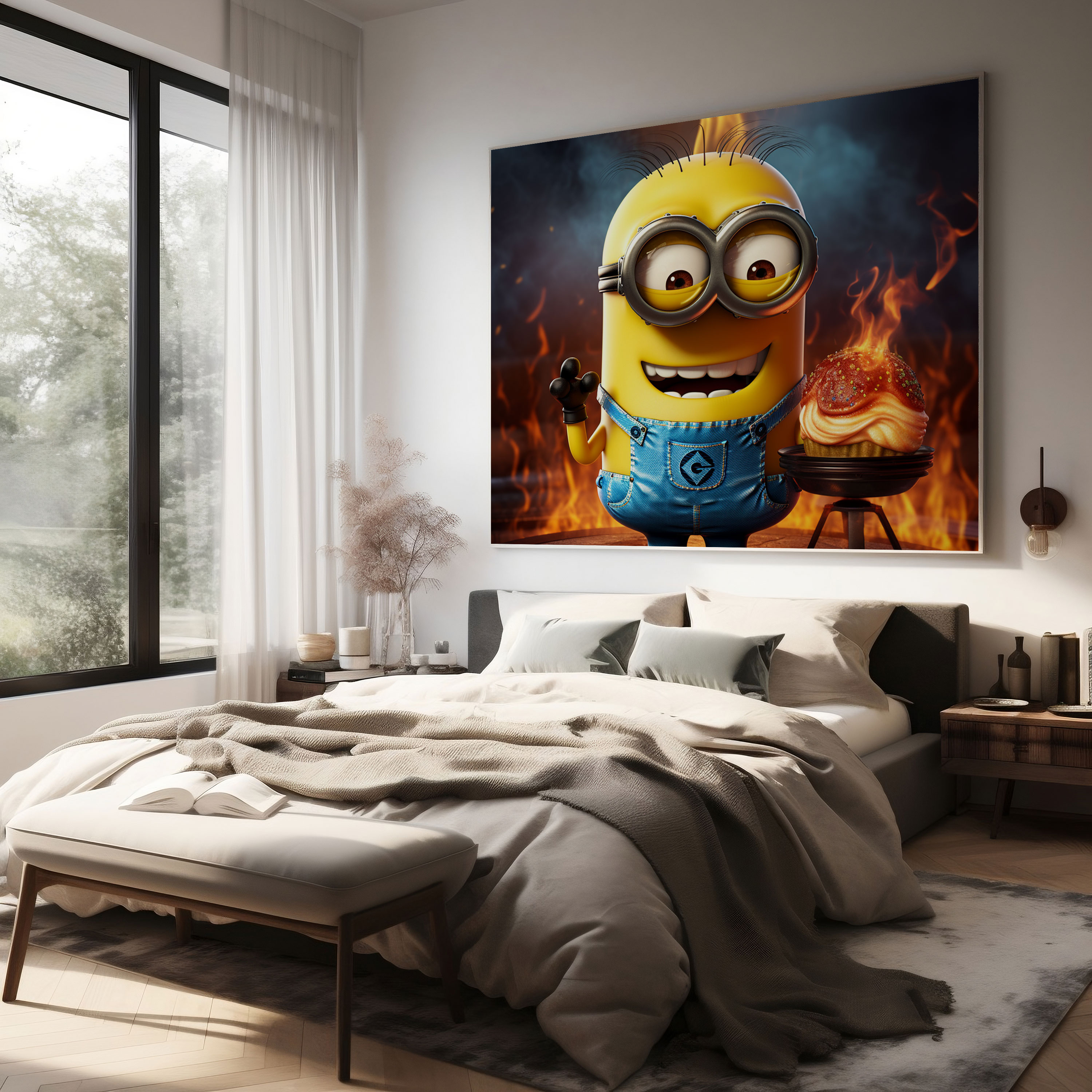 Minions Retro Kanvas Tablo - Sevimli Minions Temalı Duvar Dekorasyonu