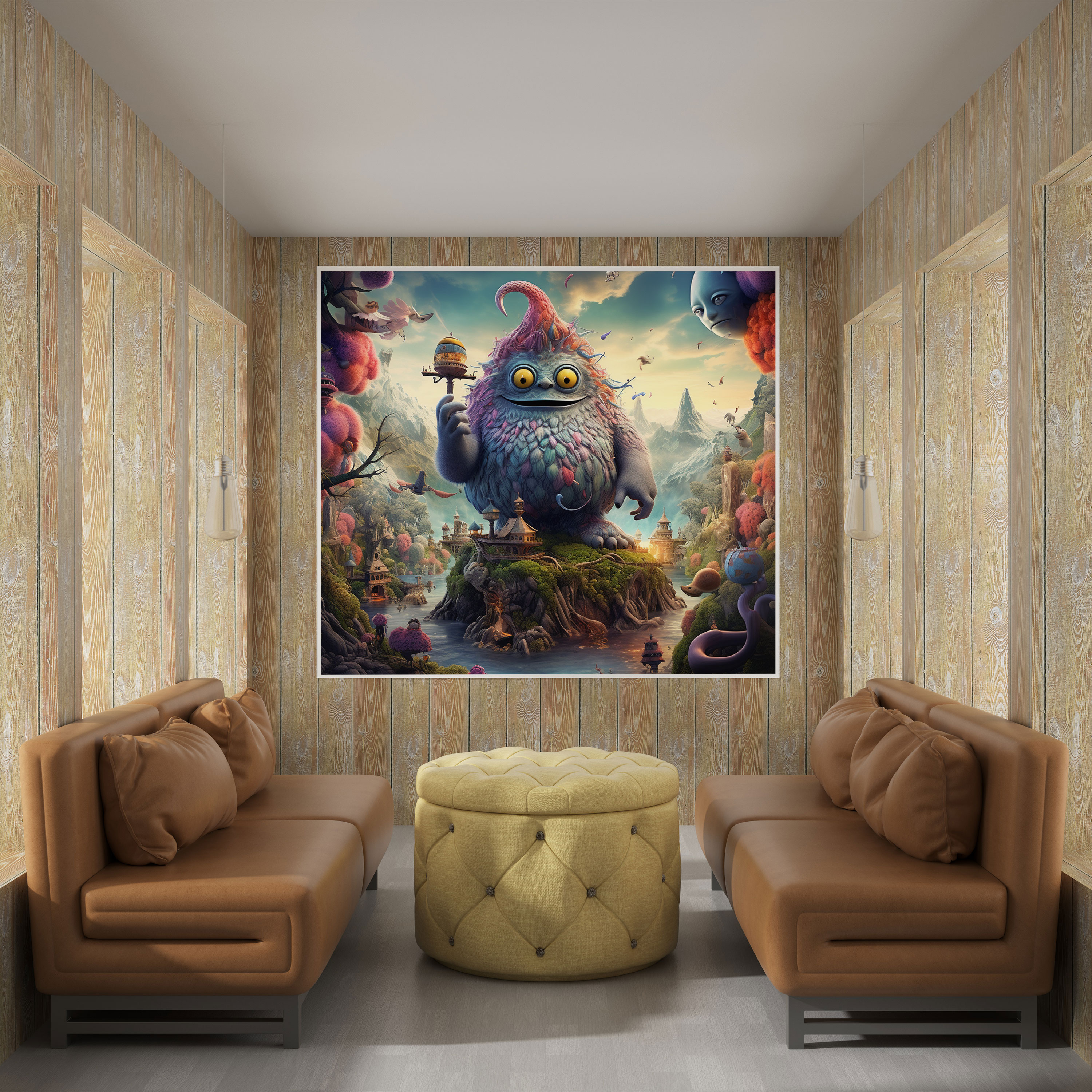 Minions Fantasy Canvas Print - Minions, Landscapes, Canvas Wall Art, Home Decoration