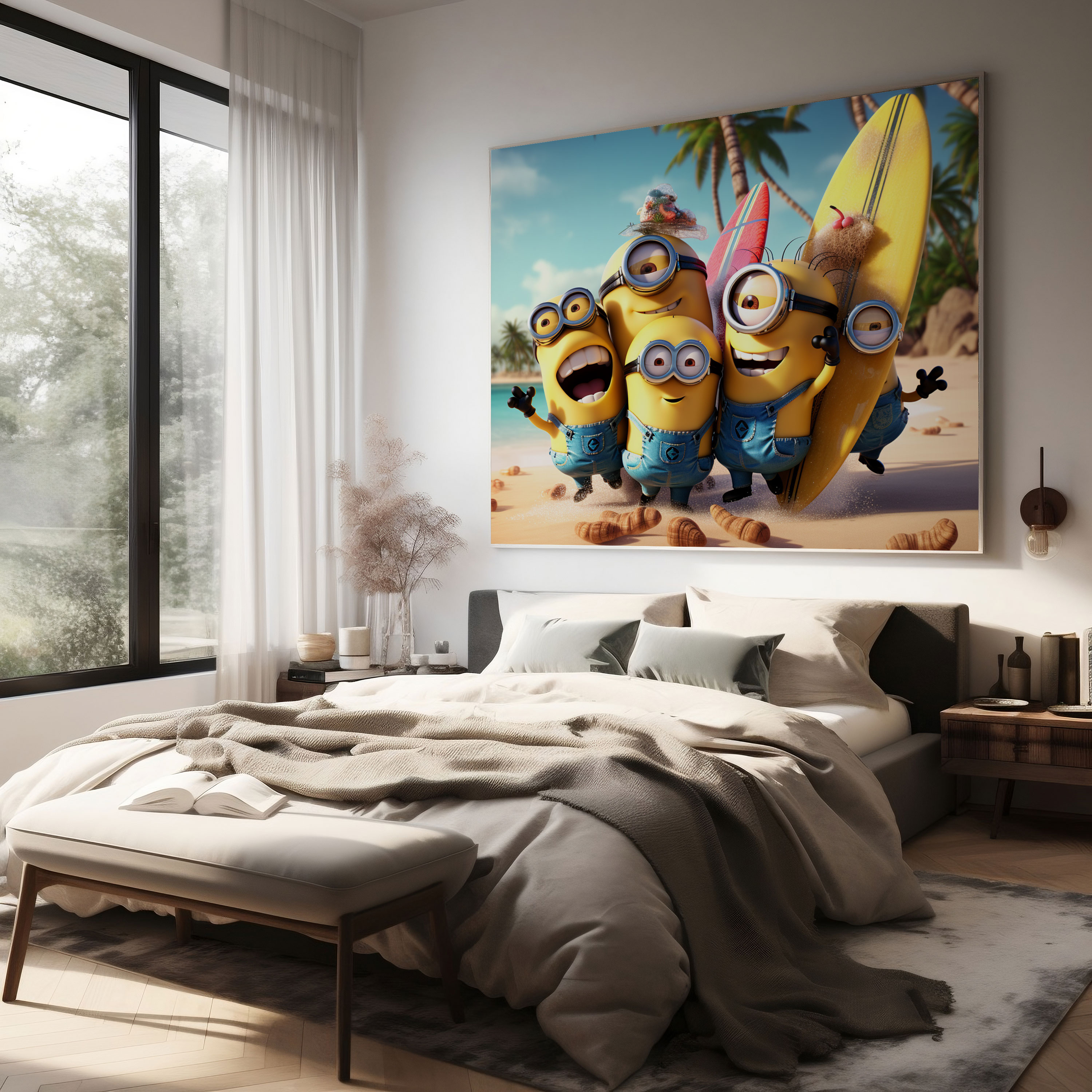 Minions Canvas Print - Beach Fun - Minions, Wall Art, Minions, Beach