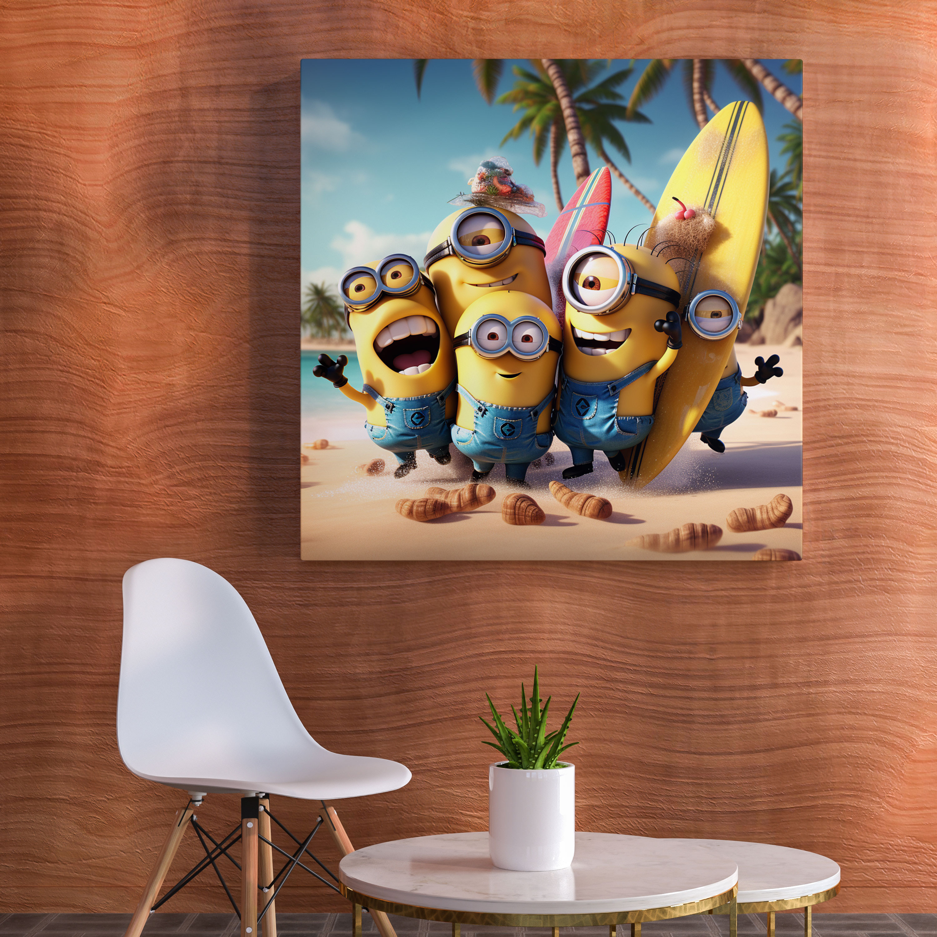 Minions Canvas Print - Beach Fun - Minions, Wall Art, Minions, Beach